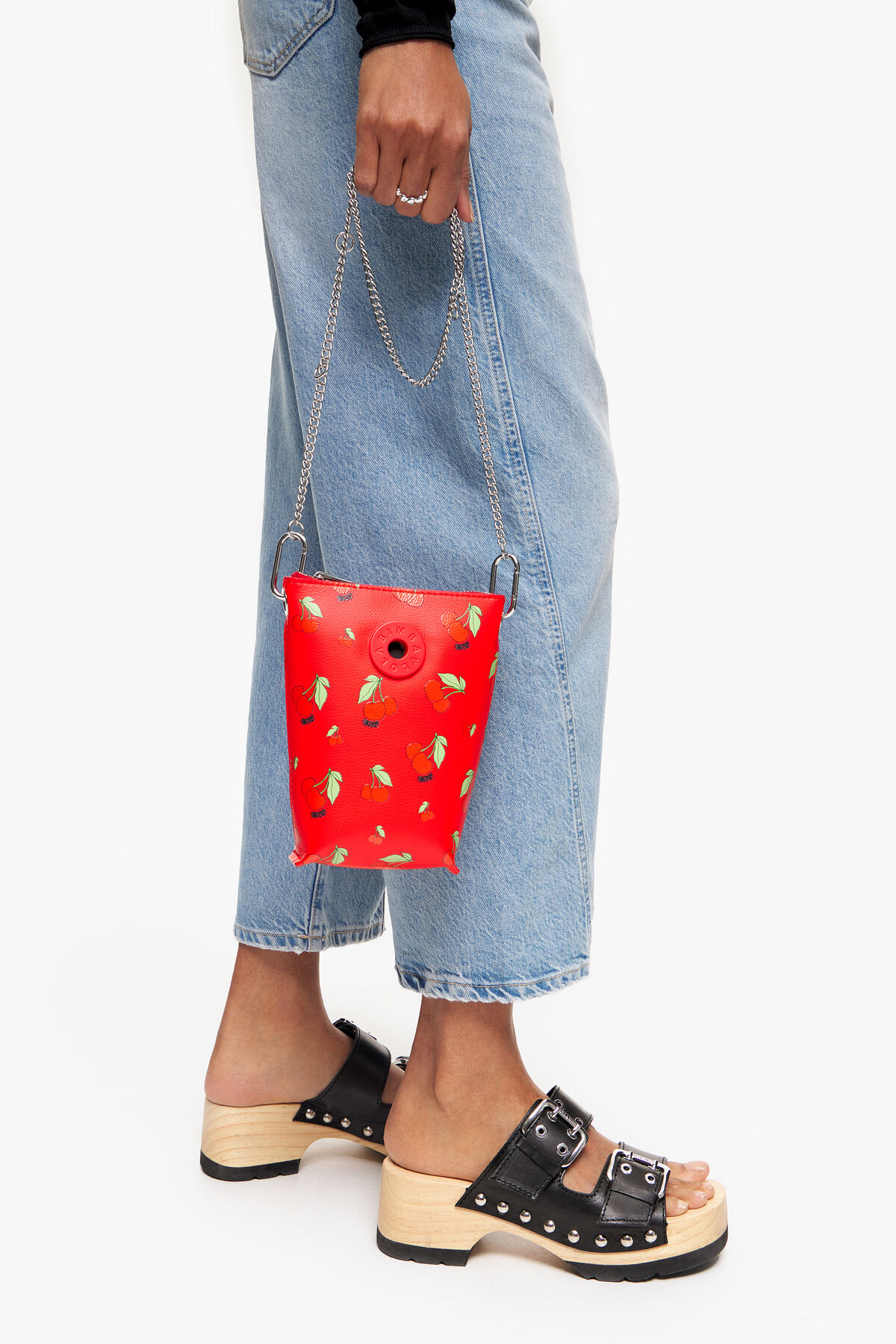Bolso bandolera XS print Cherries rojo