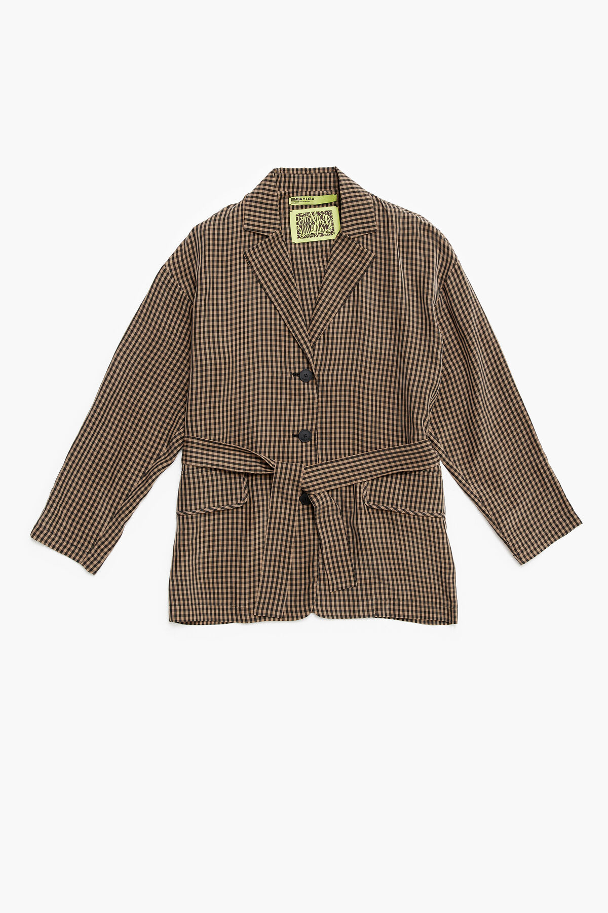 Blazer oversize vichy marrón