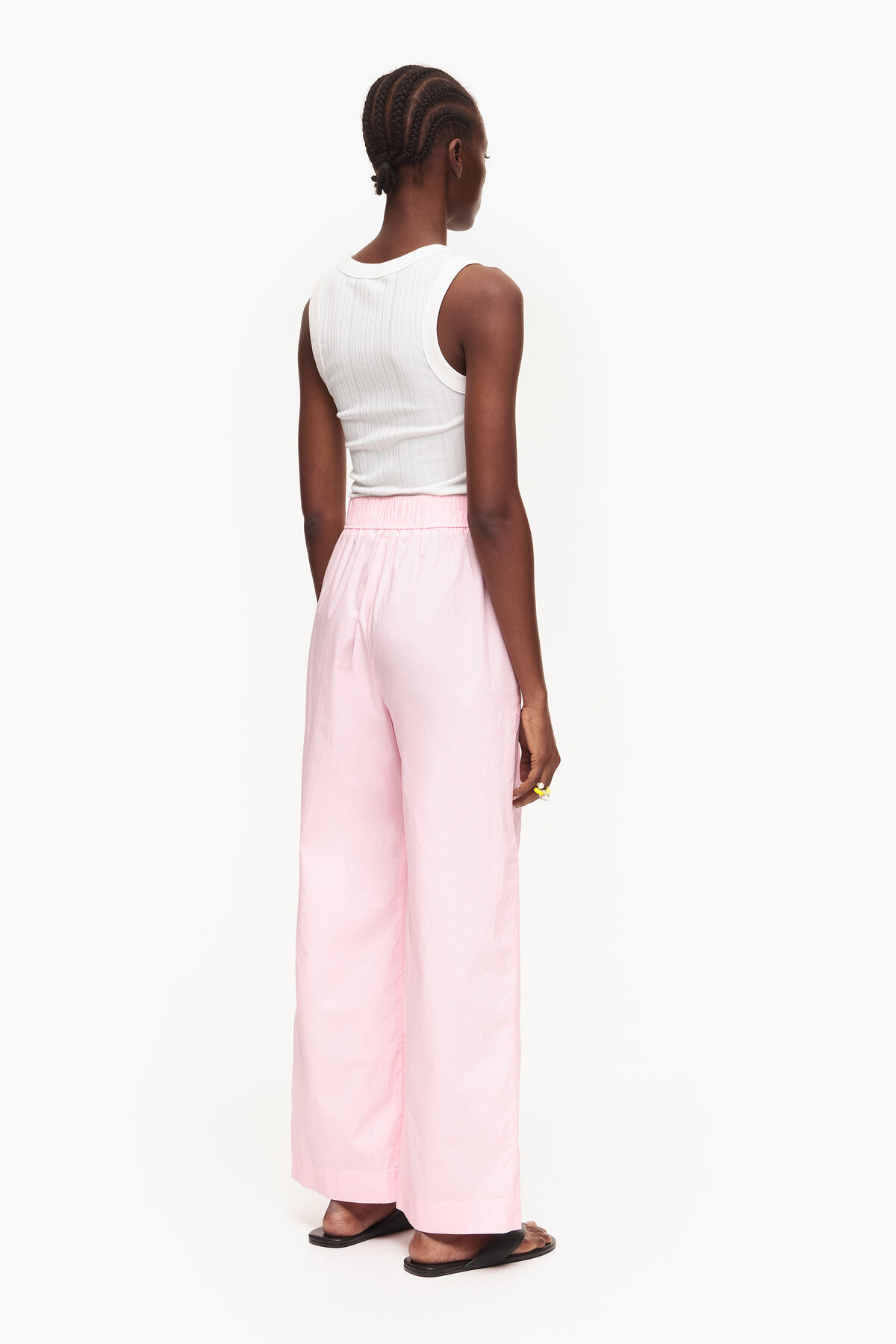 Pantalón popelín rosa claro