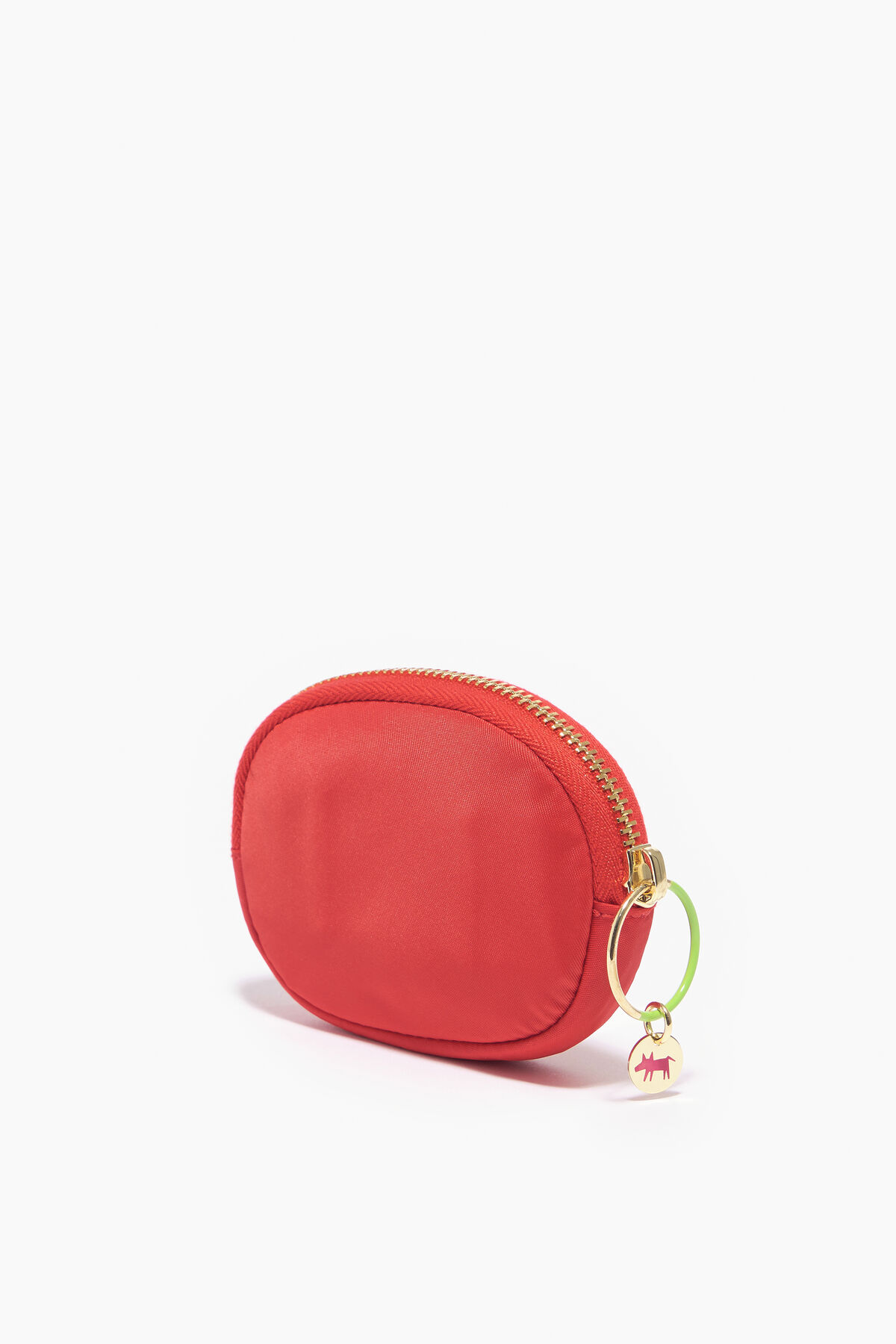 Monedero ovalado nylon rojo