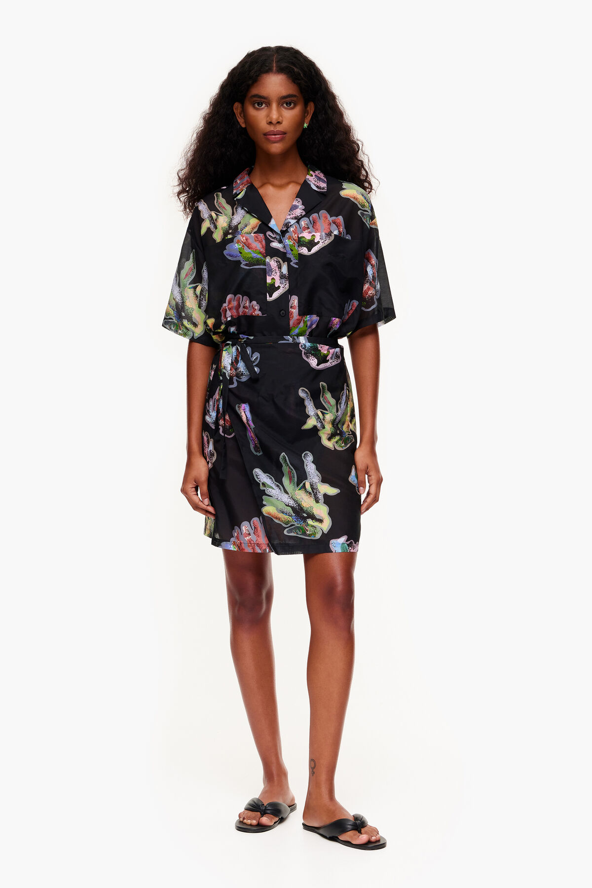 Vestido pareo print Coral gris