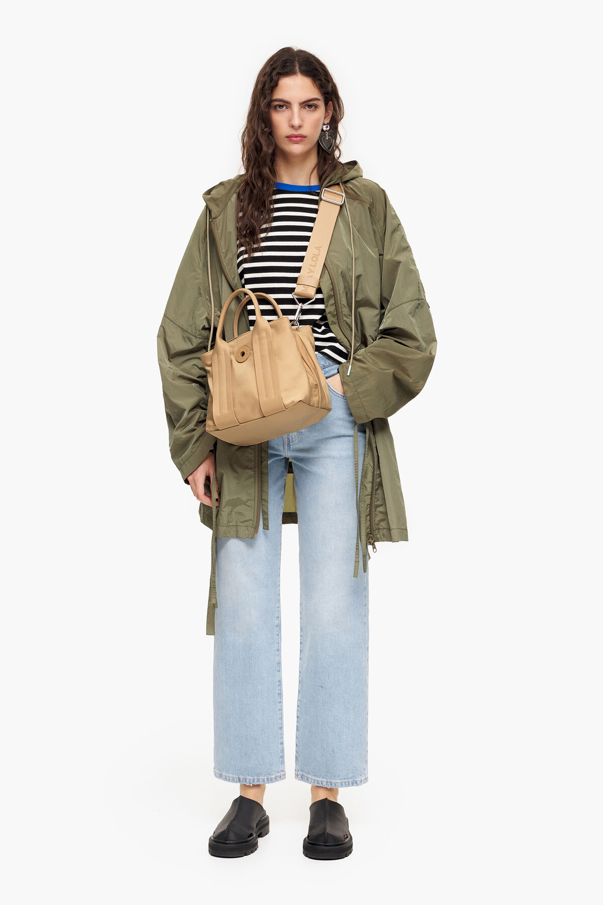 Bolso tote S nylon tostado