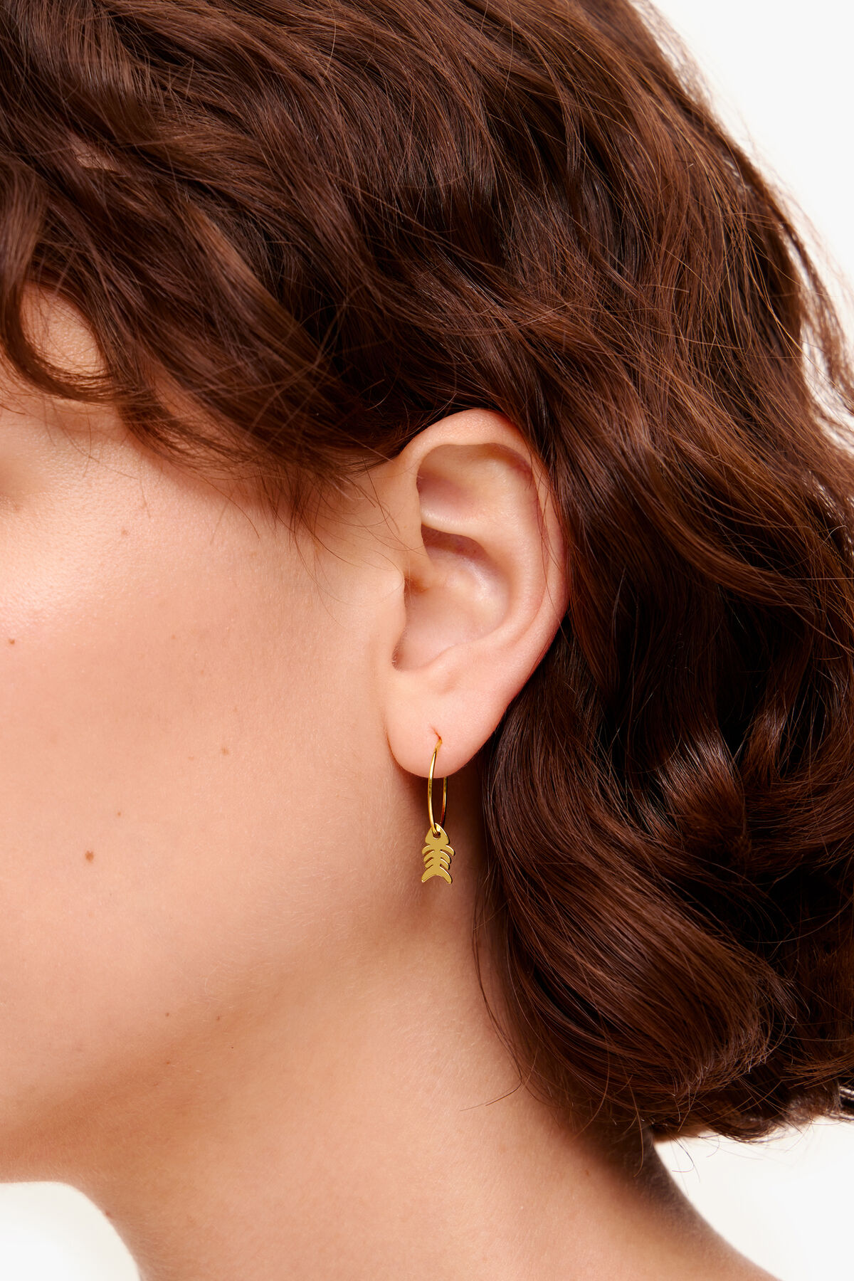 Pendientes aro pez dorados