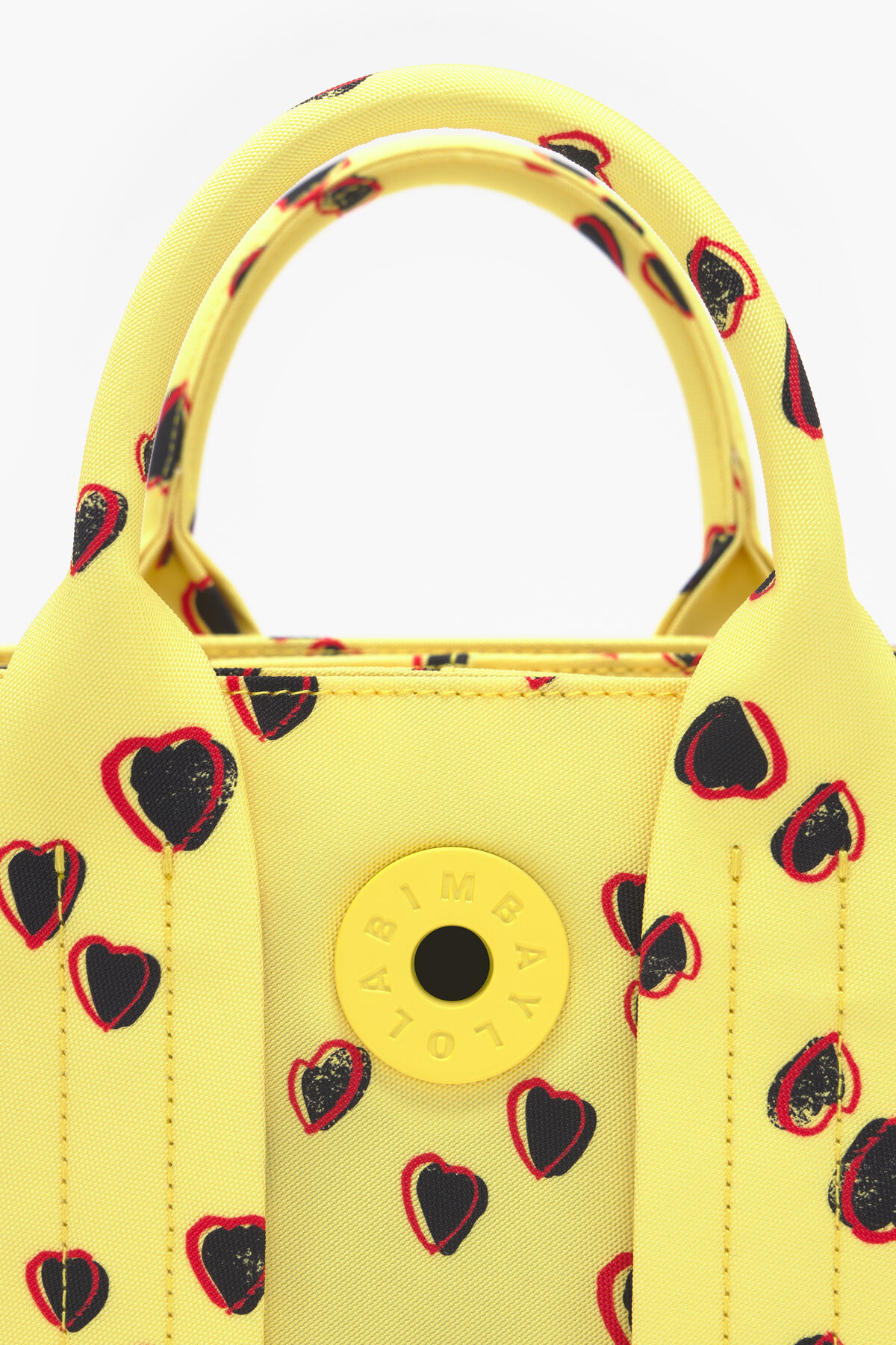 Bolso tote XS nylon print Small Hearts amarillo