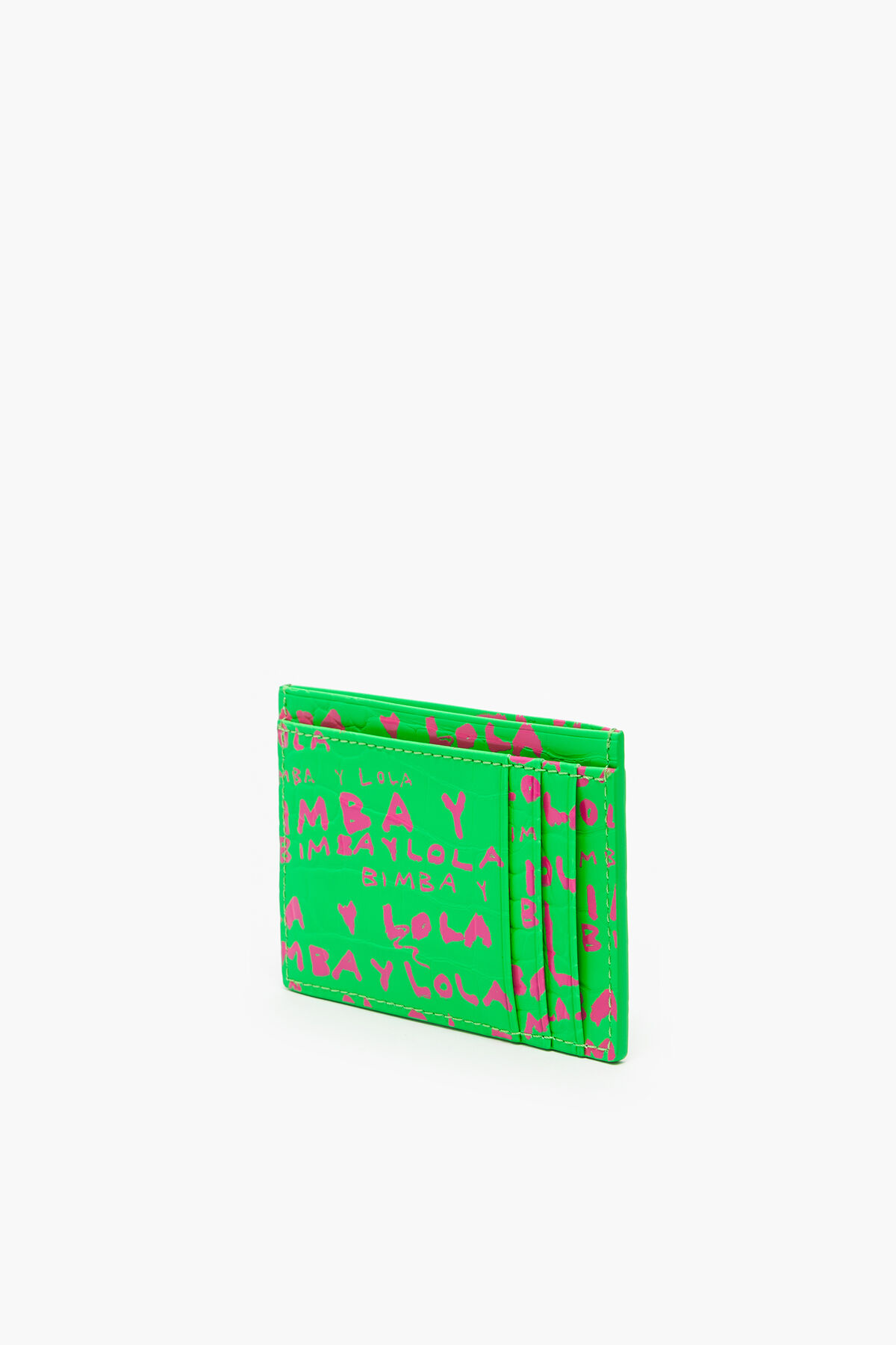 Tarjetero cocodrilo print verde