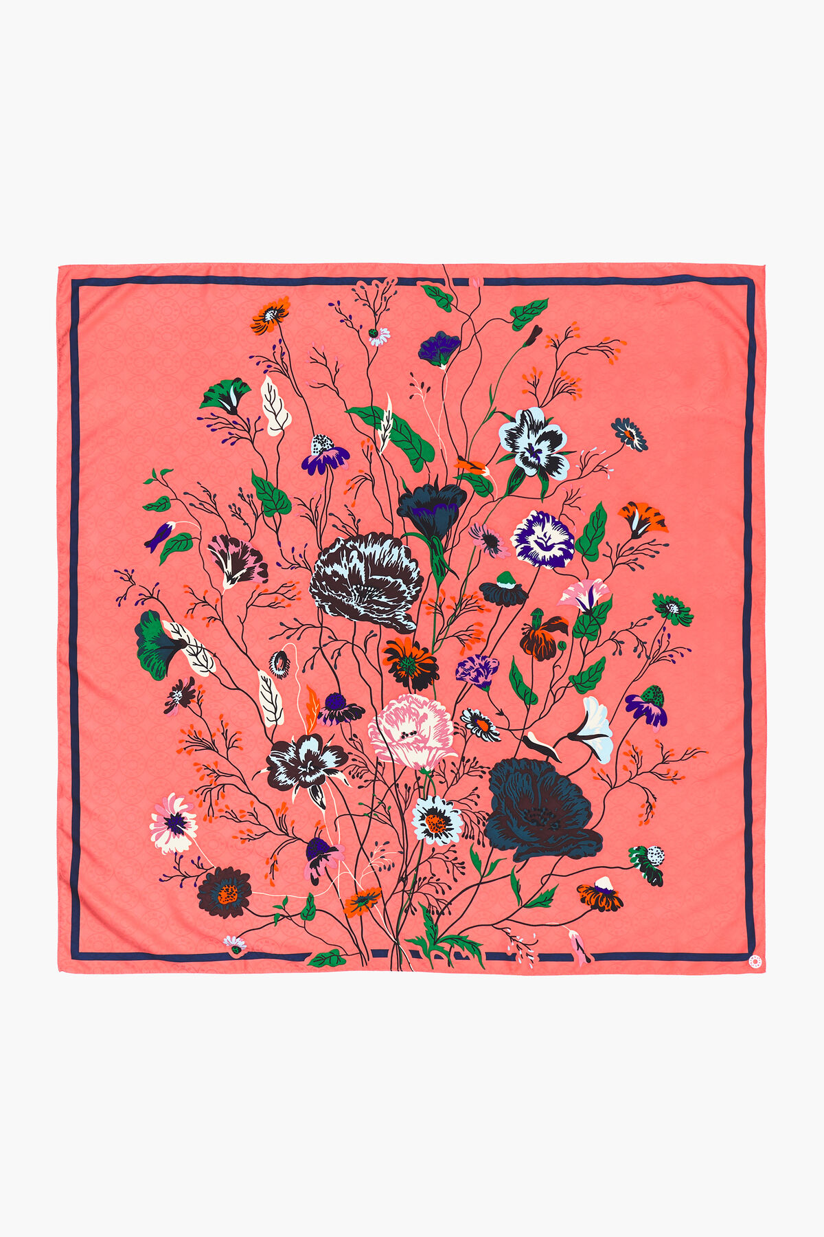 Pañuelo flores coral