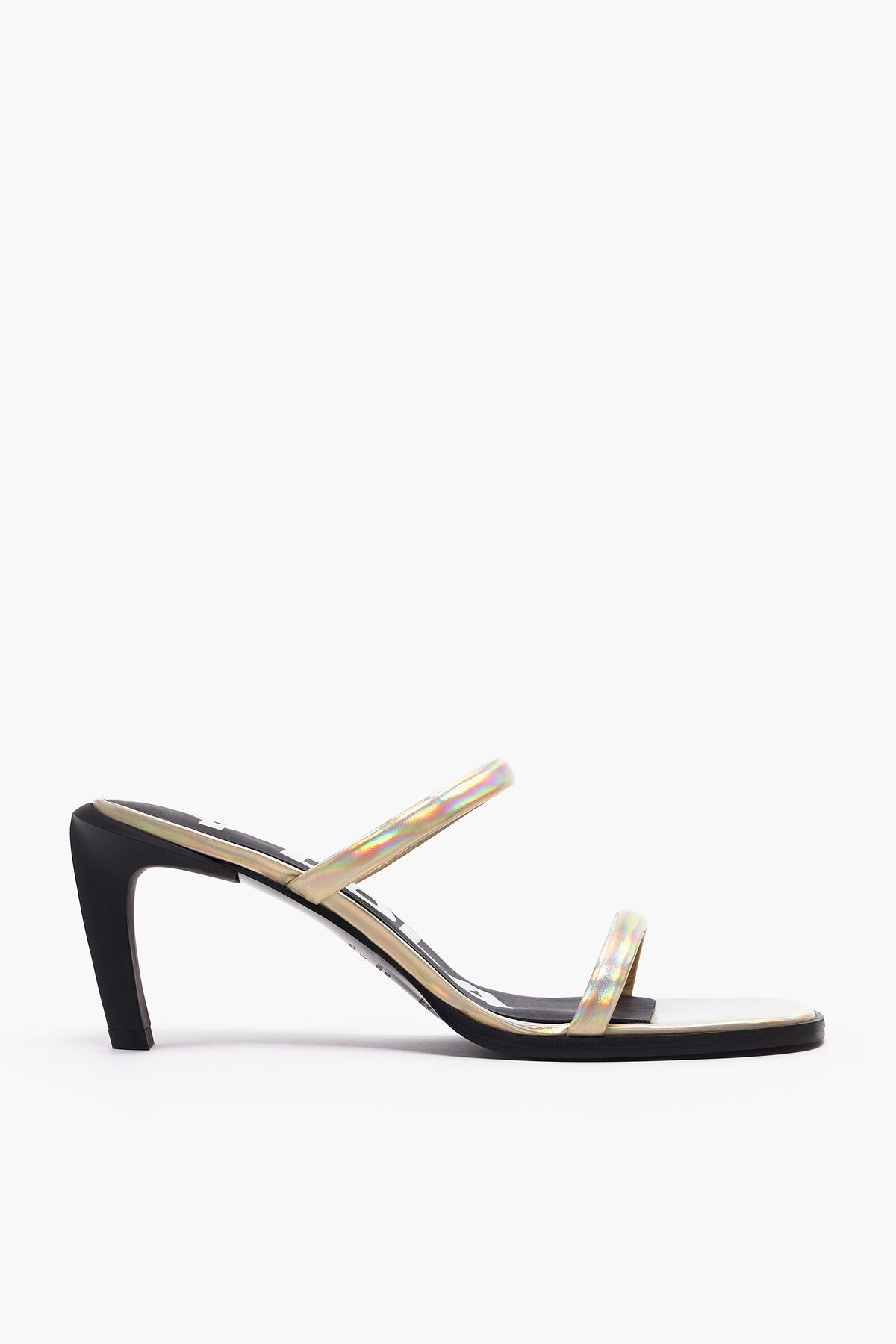 Sandalia tacón piel dorada