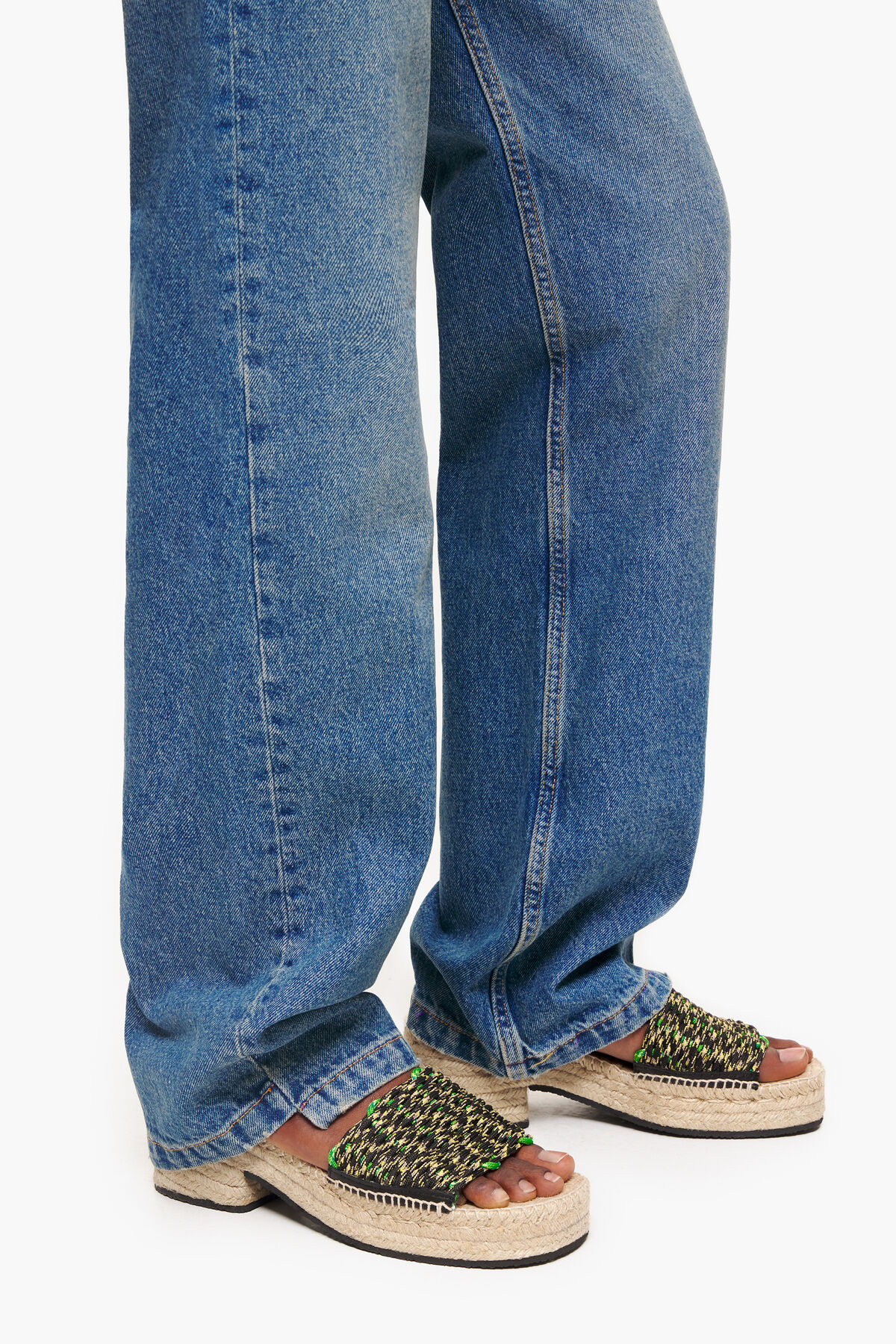 Cuña yute macramé verde