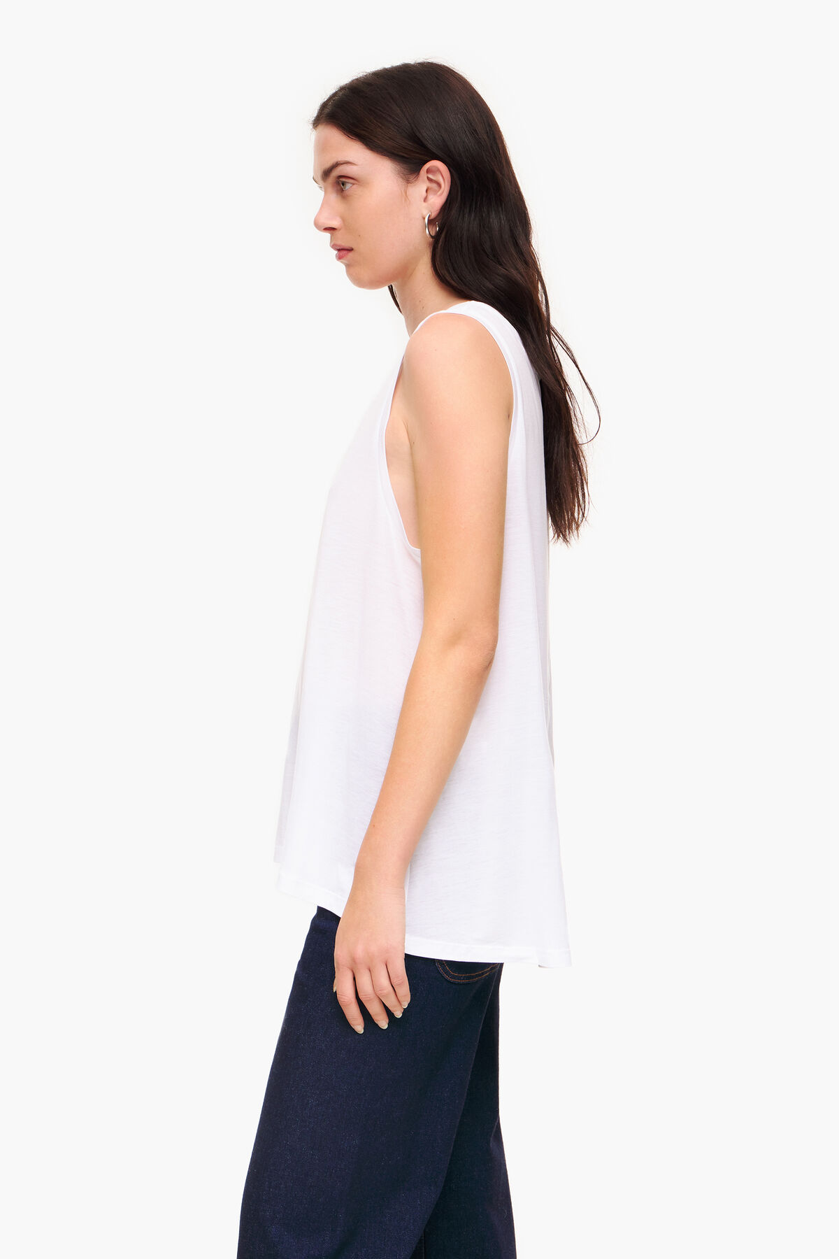 Camiseta fluida evasé blanca