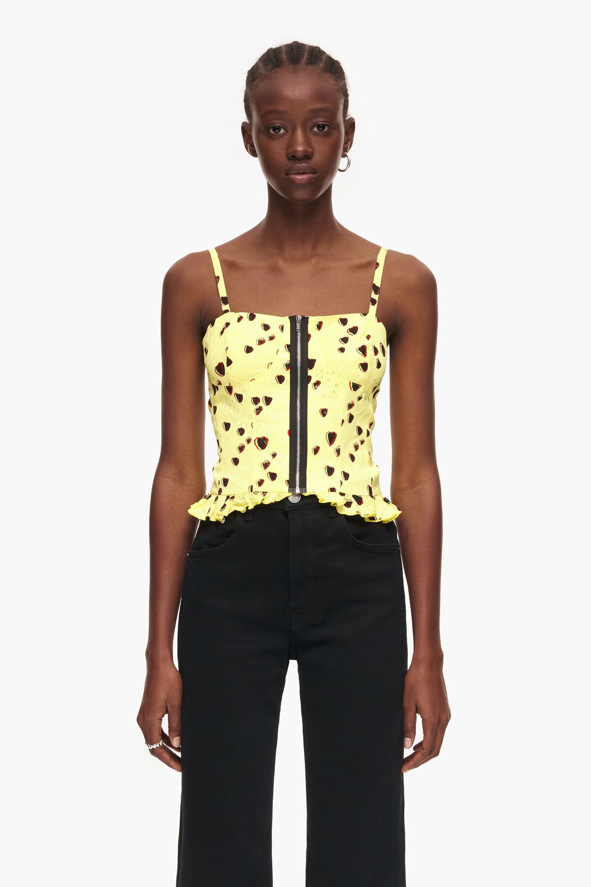 Top corset Small Hearts amarillo