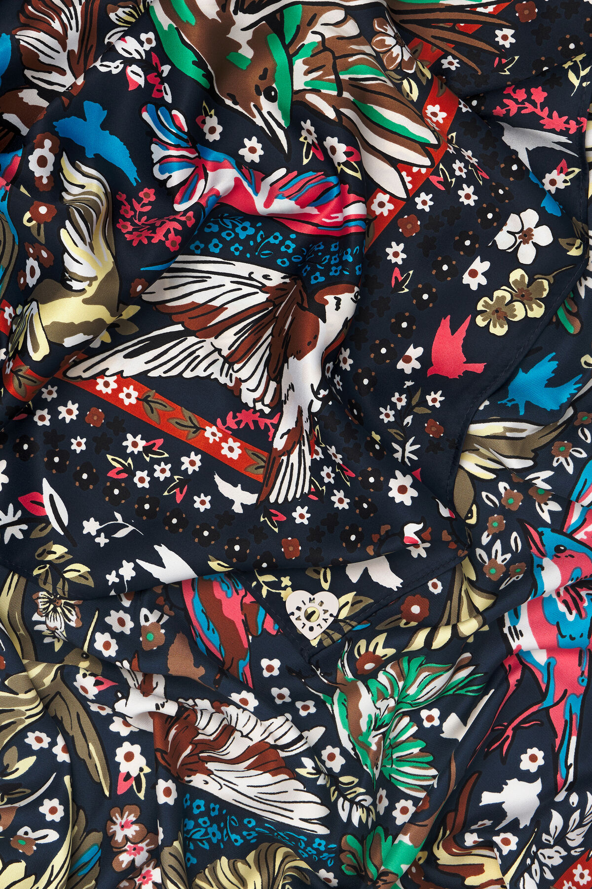 Pañuelo pájaros antracita