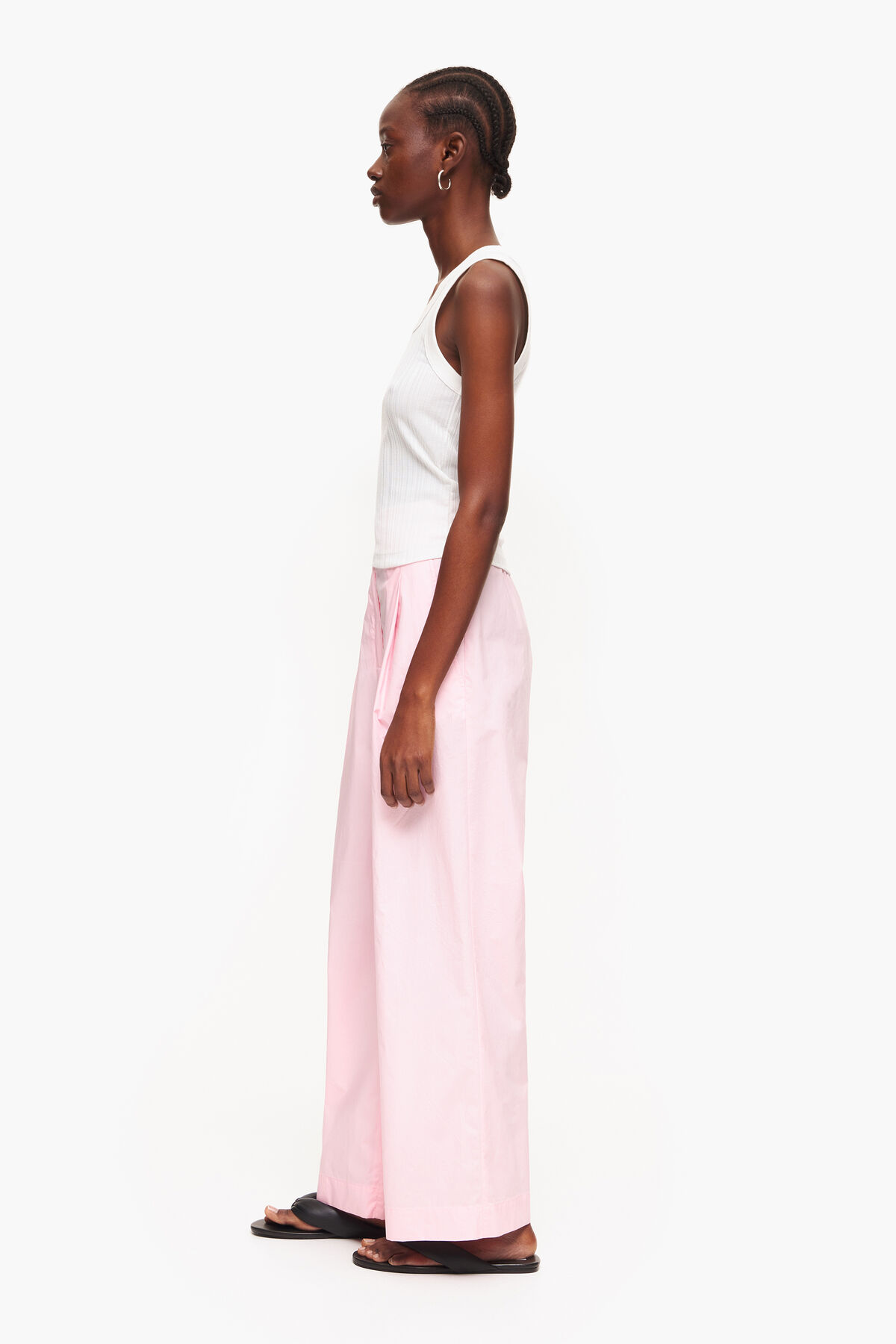 Pantalón popelín rosa claro