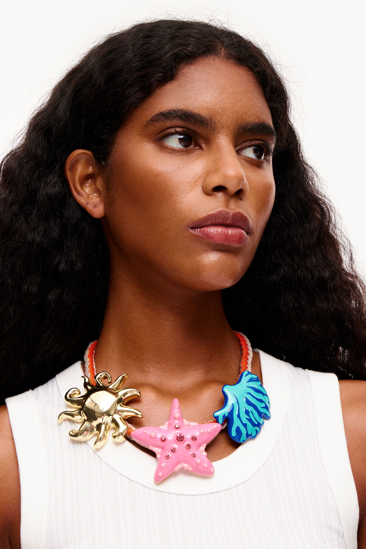 Collar cordón coral