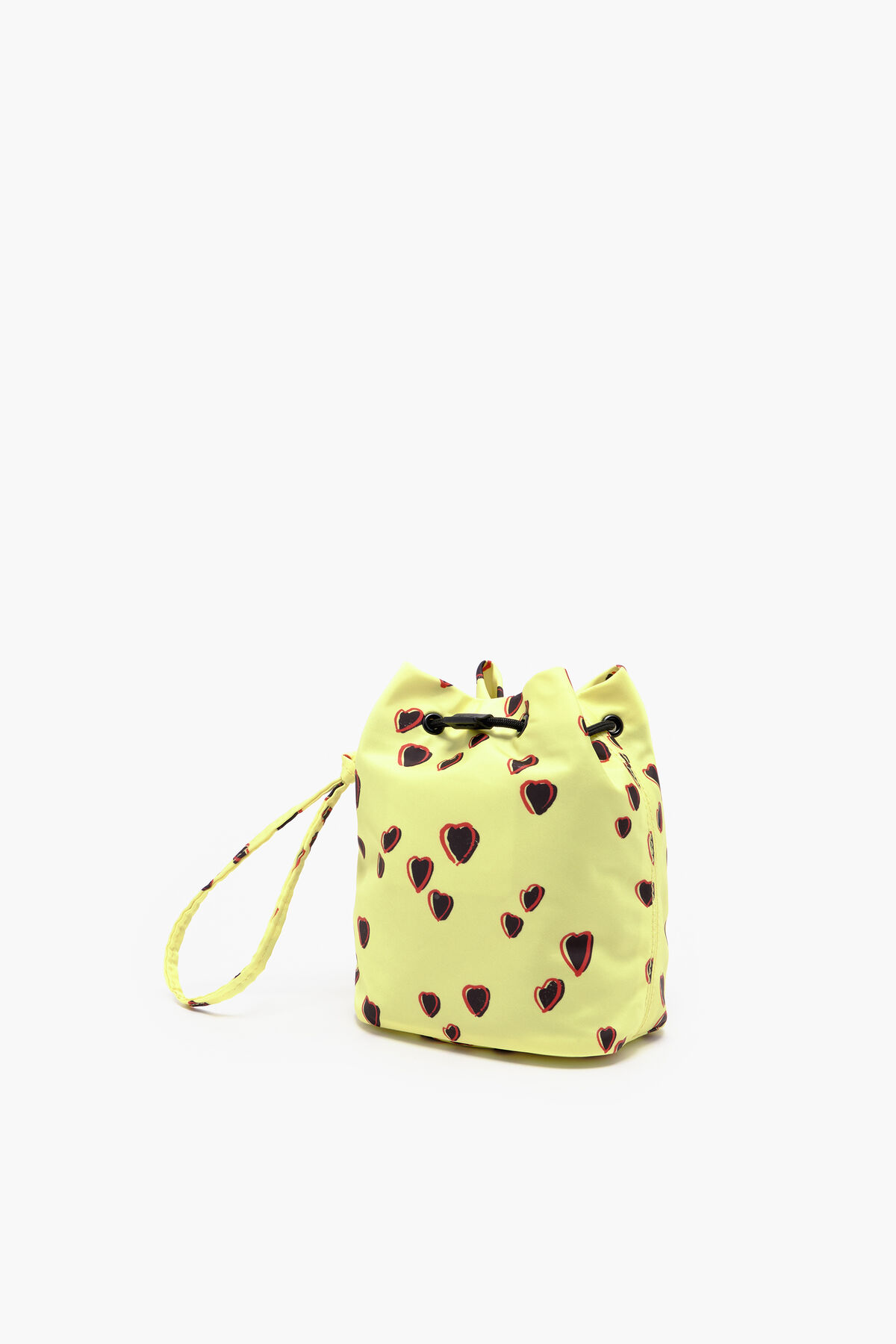 Minibolso saca S print Small Hearts amarillo