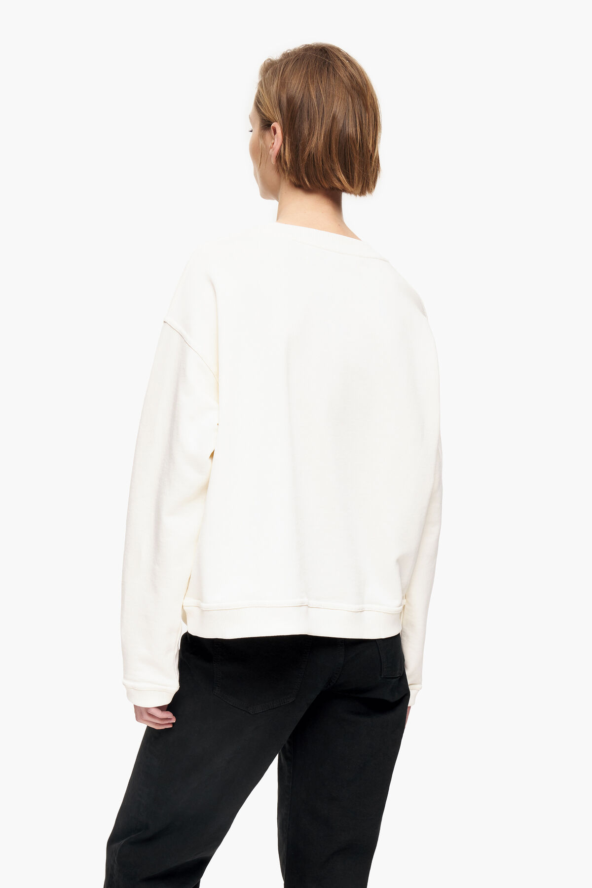 Sudadera boxy logo Bimba Banana marfil