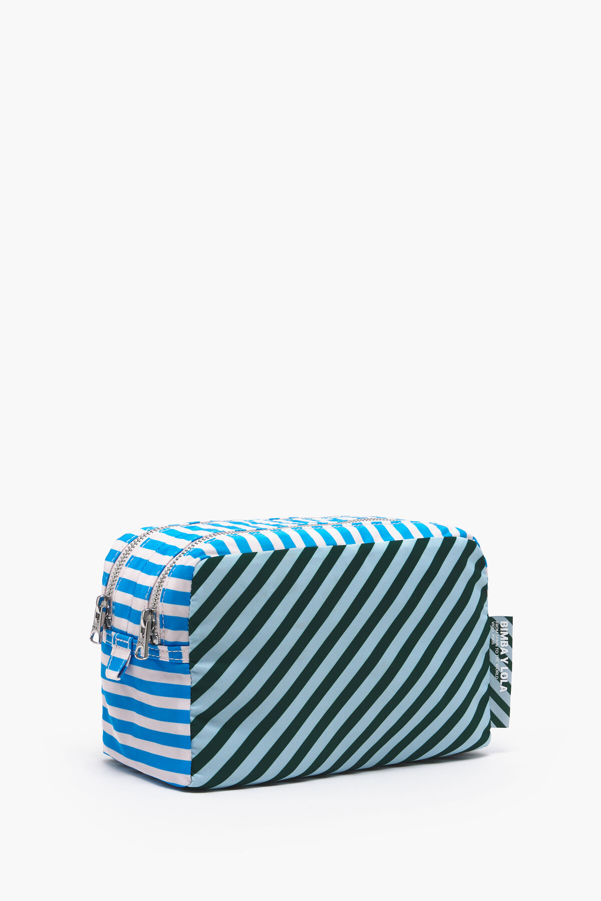 Neceser rectangular L rayas verde