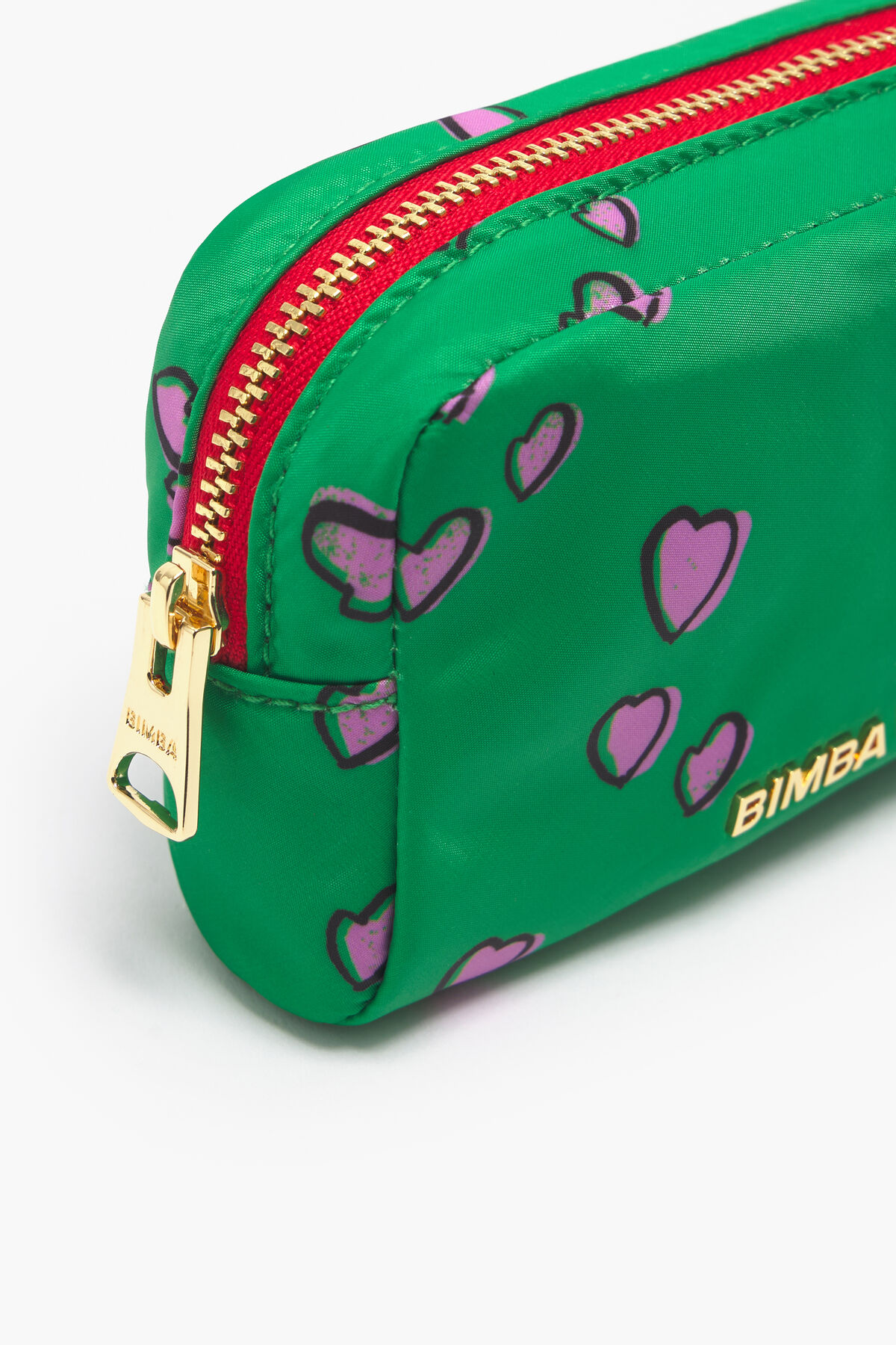 Neceser rectangular S print Small Hearts verde