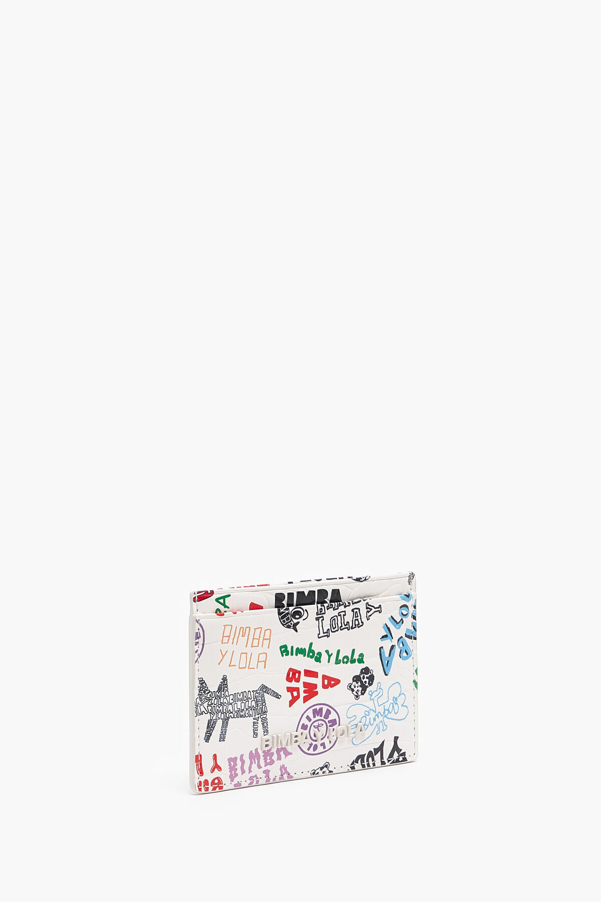 Tarjetero cocodrilo print blanco