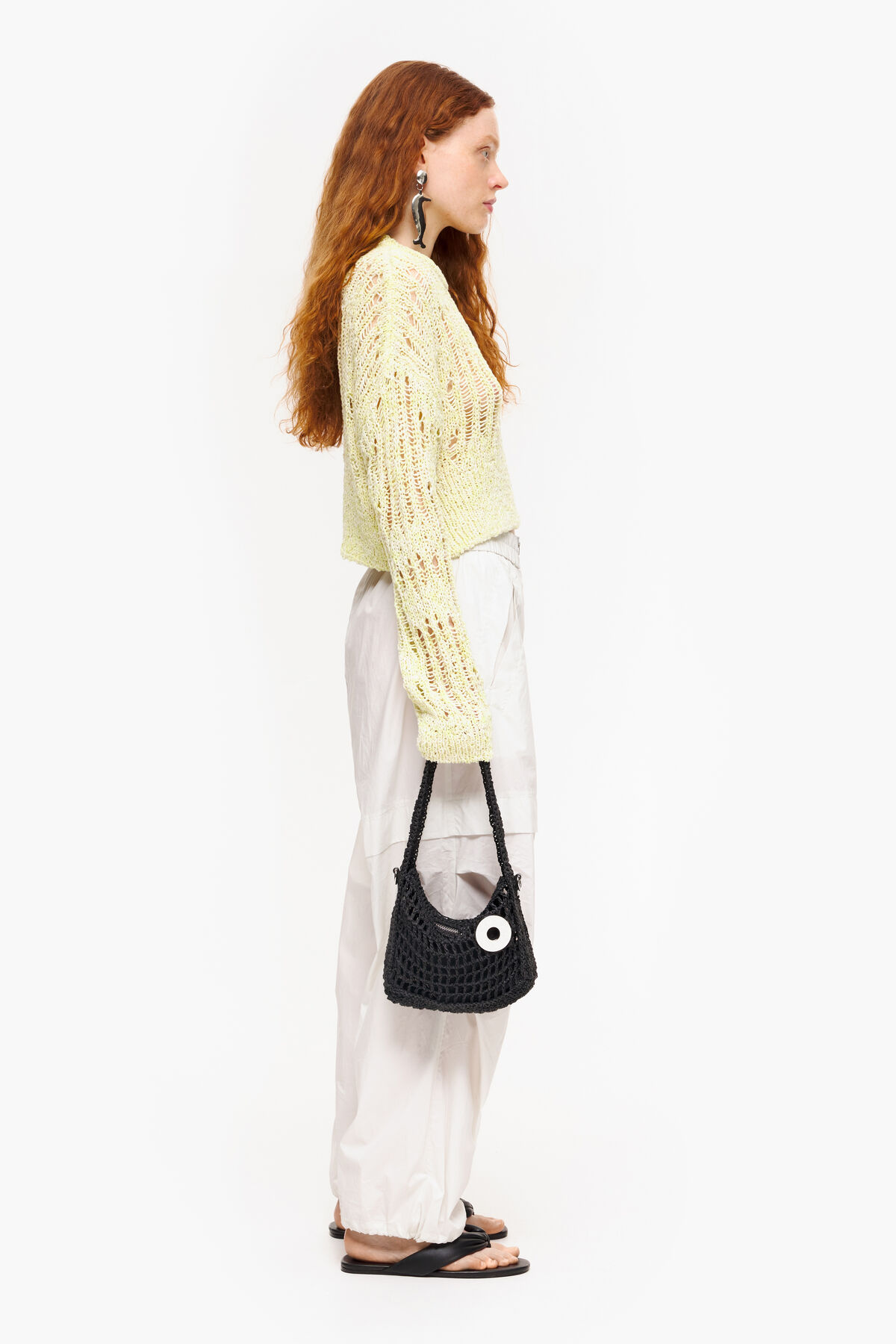 Bolso hobo S rafia negro