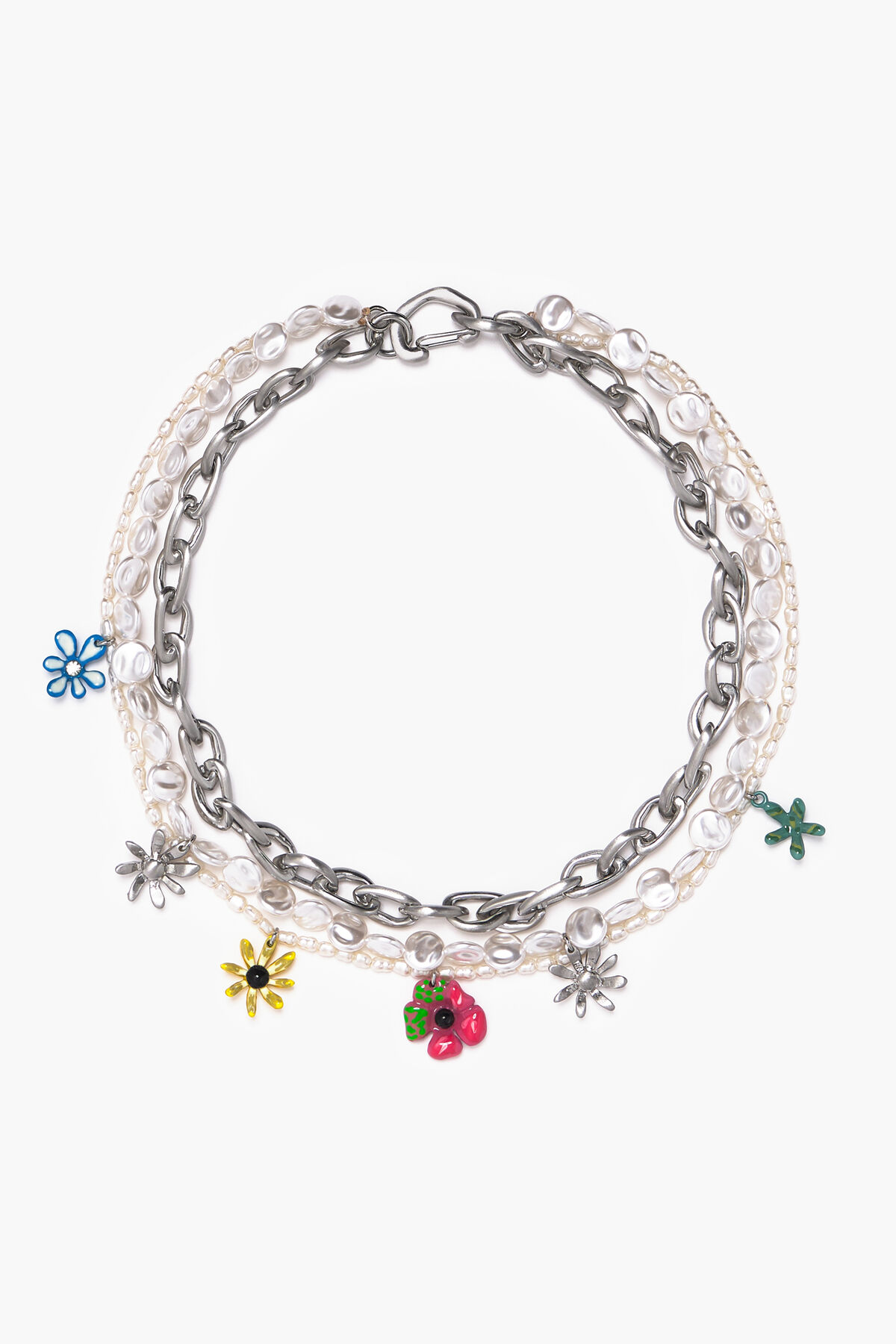 Collar tiras colgantes multicolores