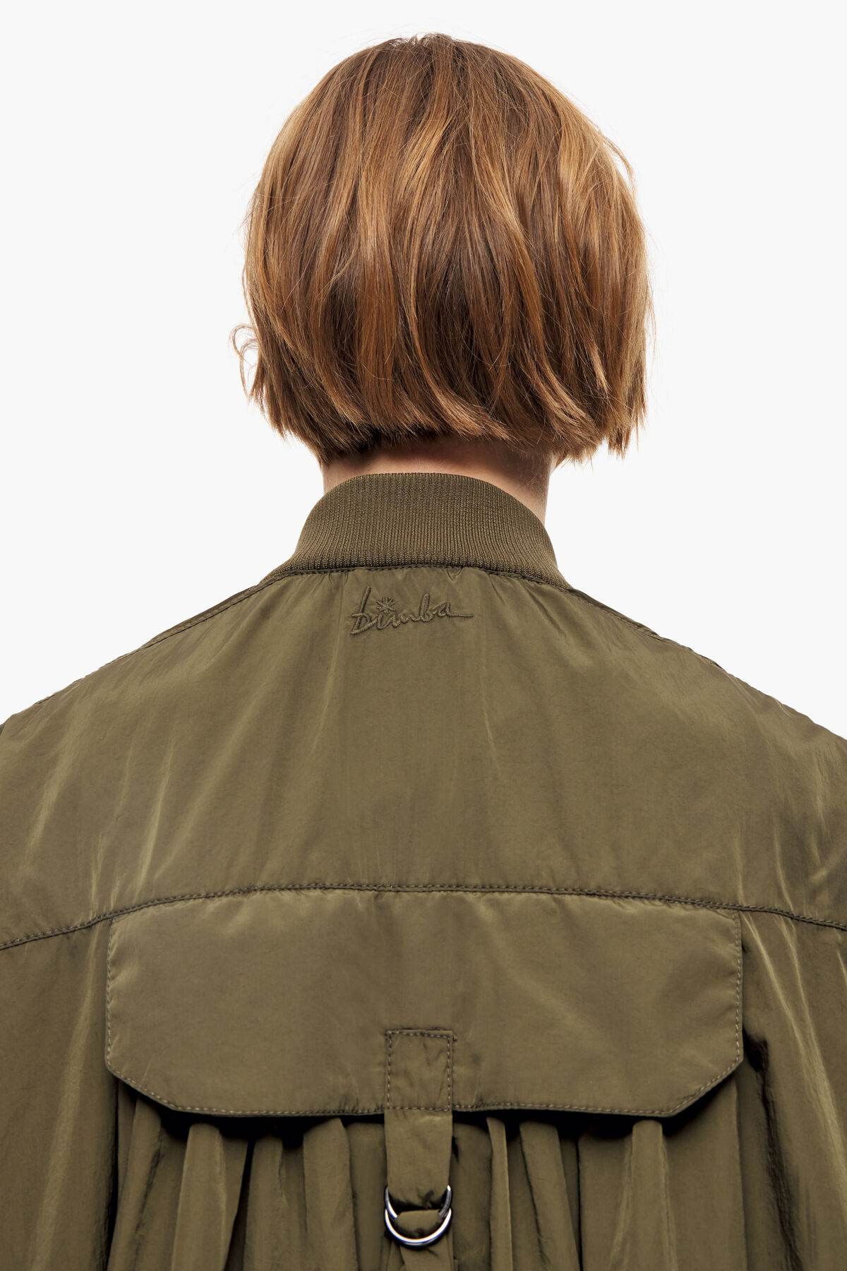 Gabardina bomber midi caqui