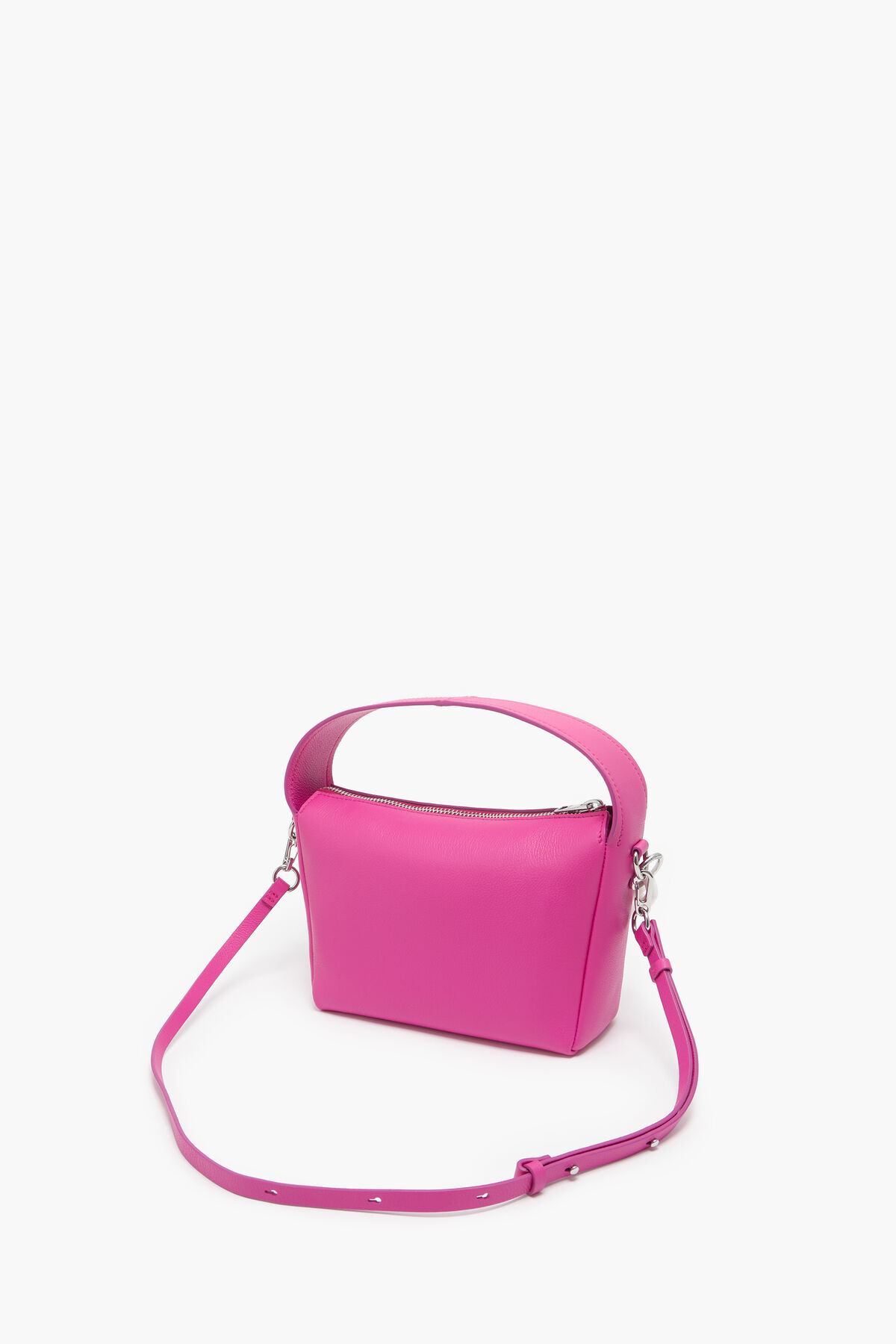 Bolso hobo M piel fucsia