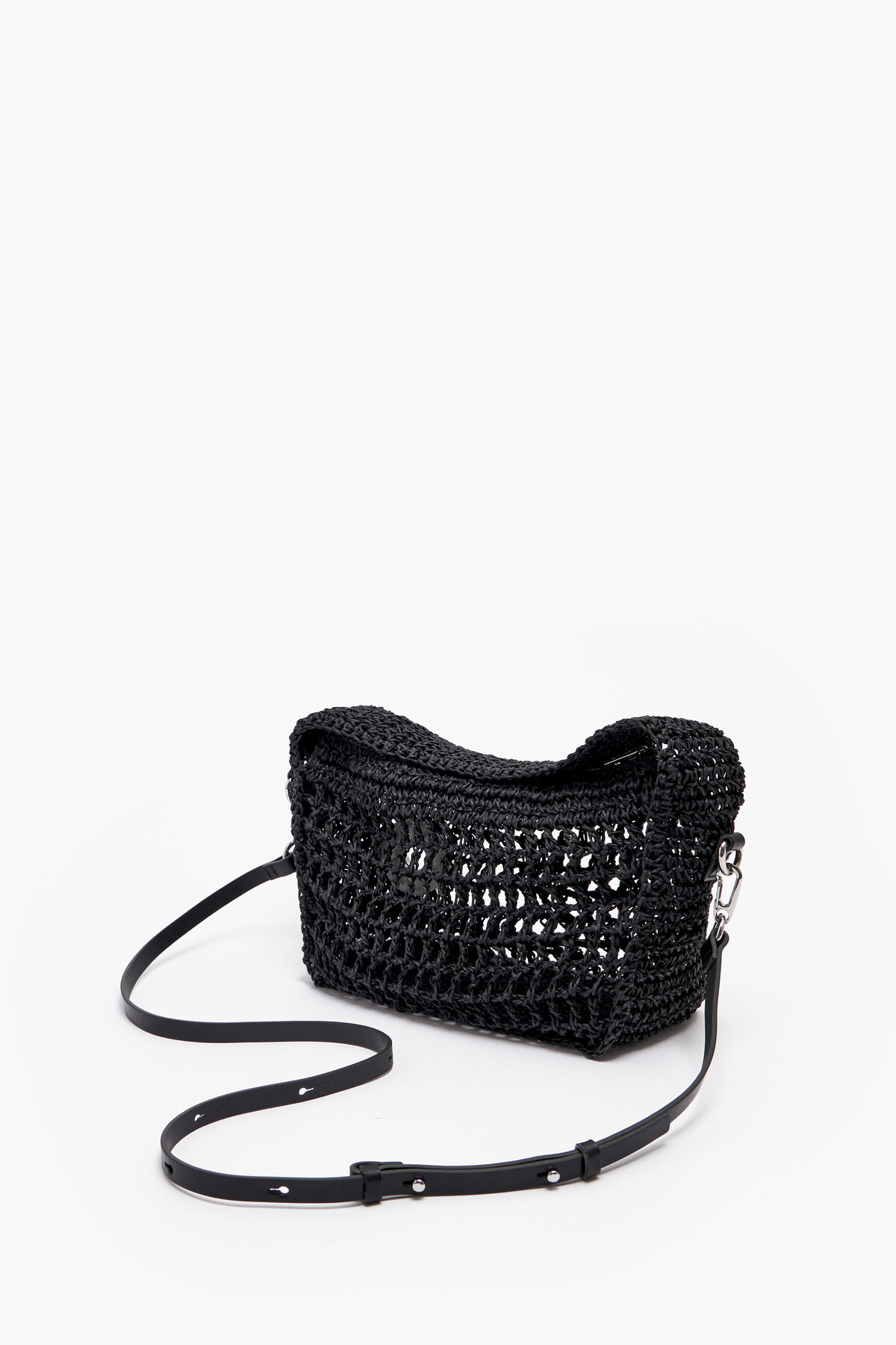 Bolso hobo S rafia negro