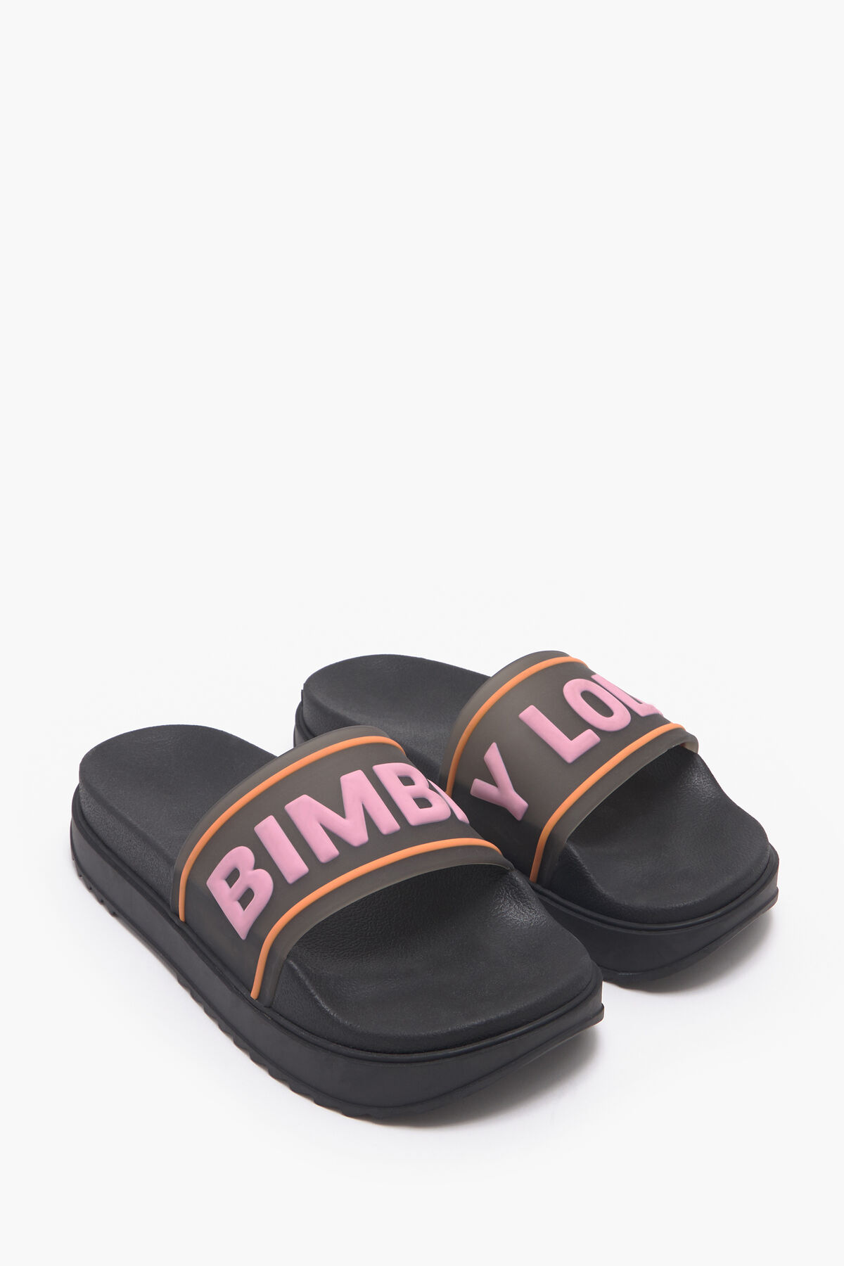 Chancla plataforma logo negra