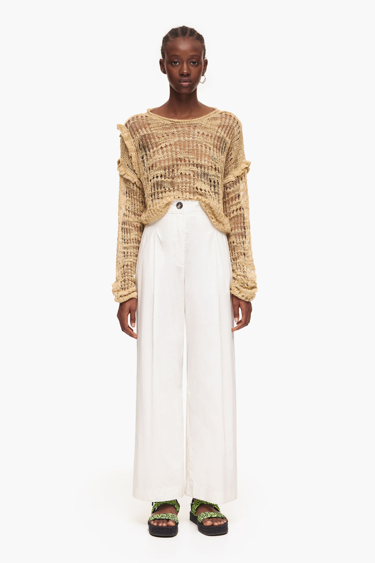 Pantalón popelín gris claro