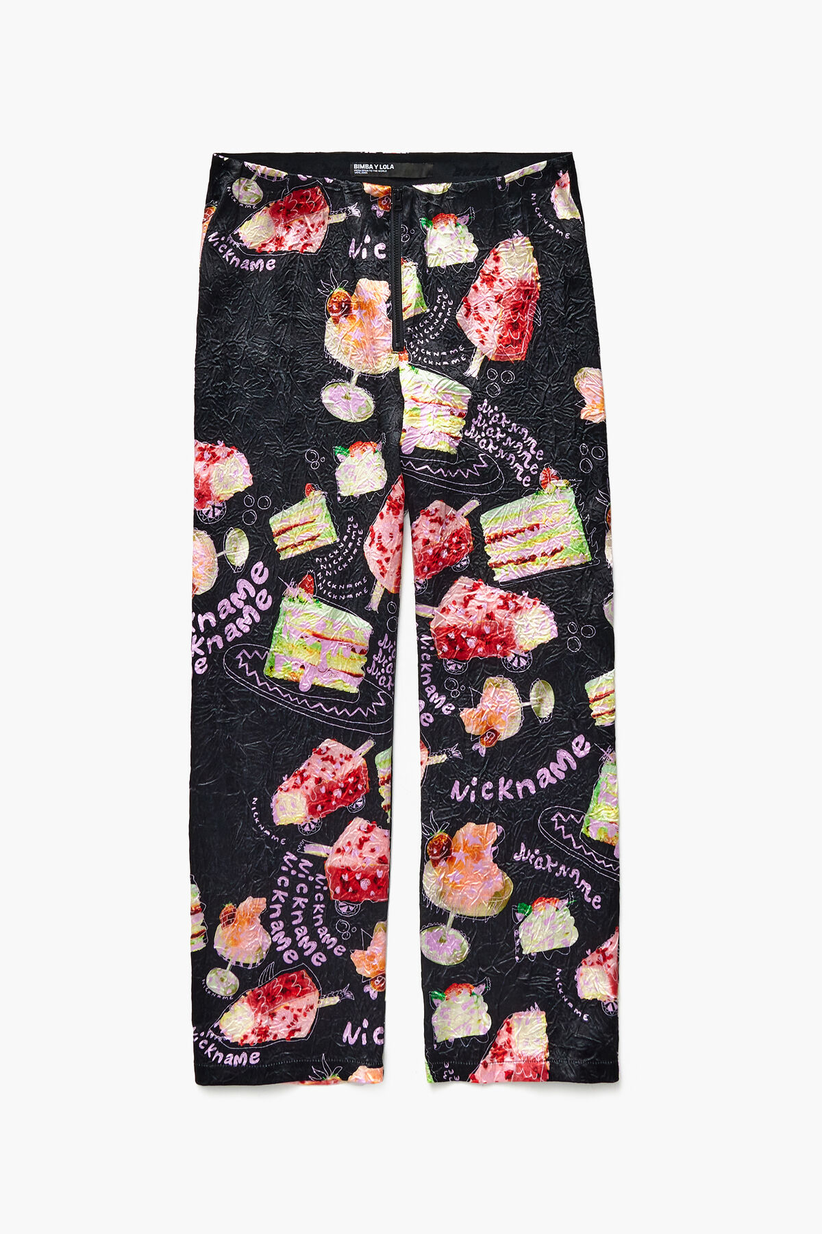 Pantalón fluido print Nickname Photo negro