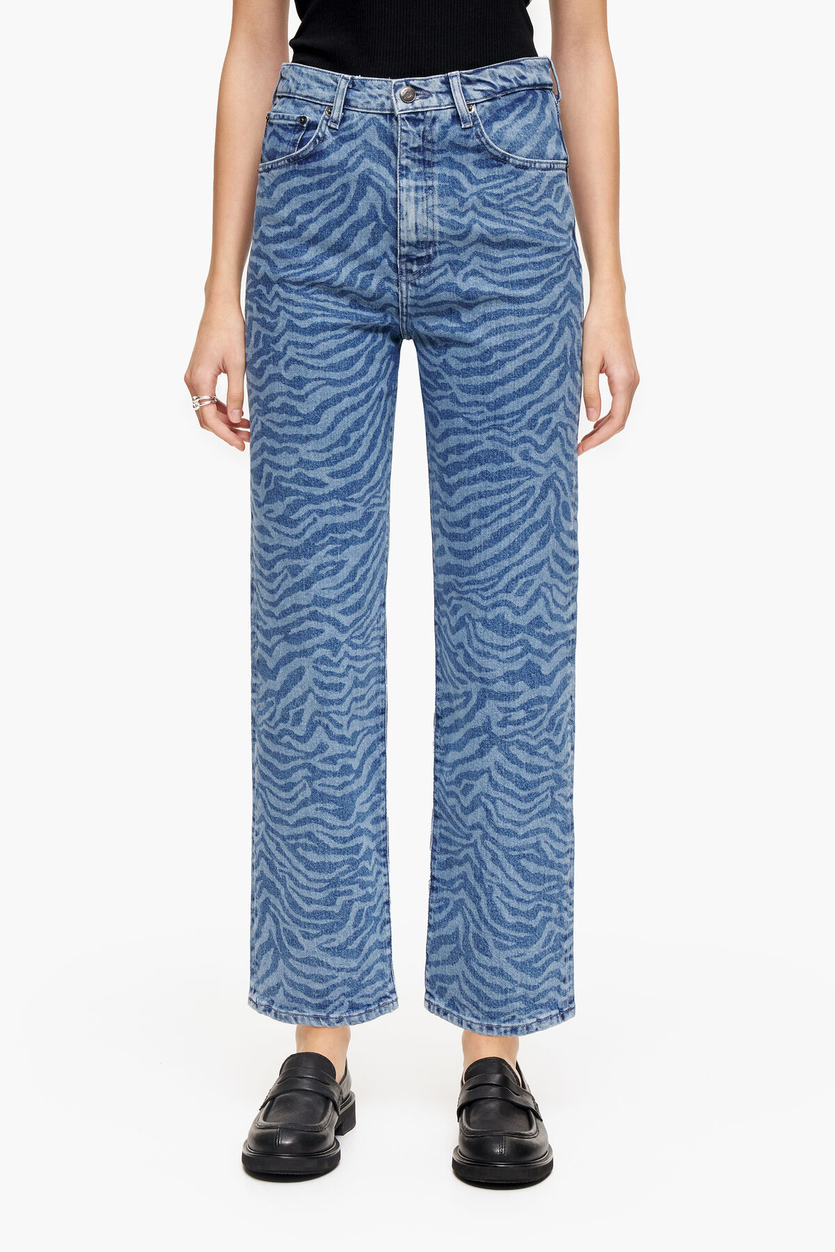 STRAIGHT CROPPED - Vaquero recto Tiger azul