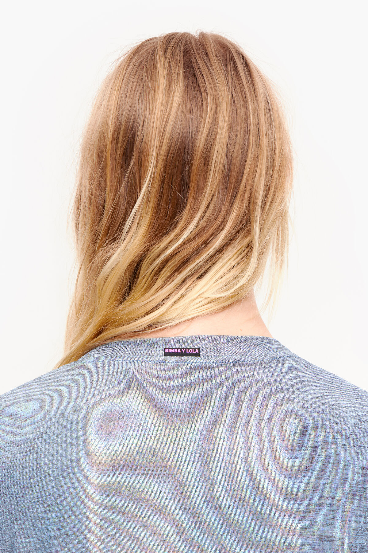 Camiseta corta fluida azul