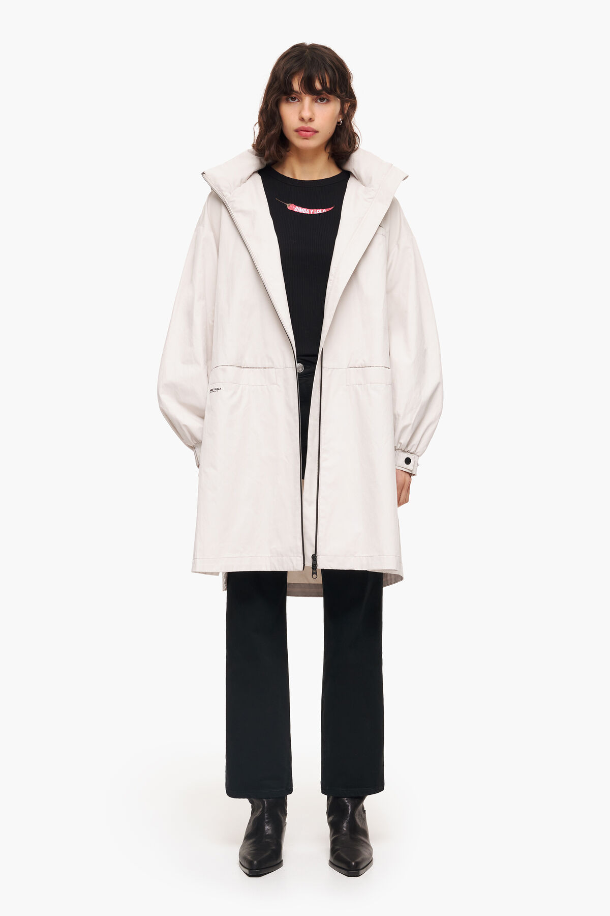 Gabardina evasé gris