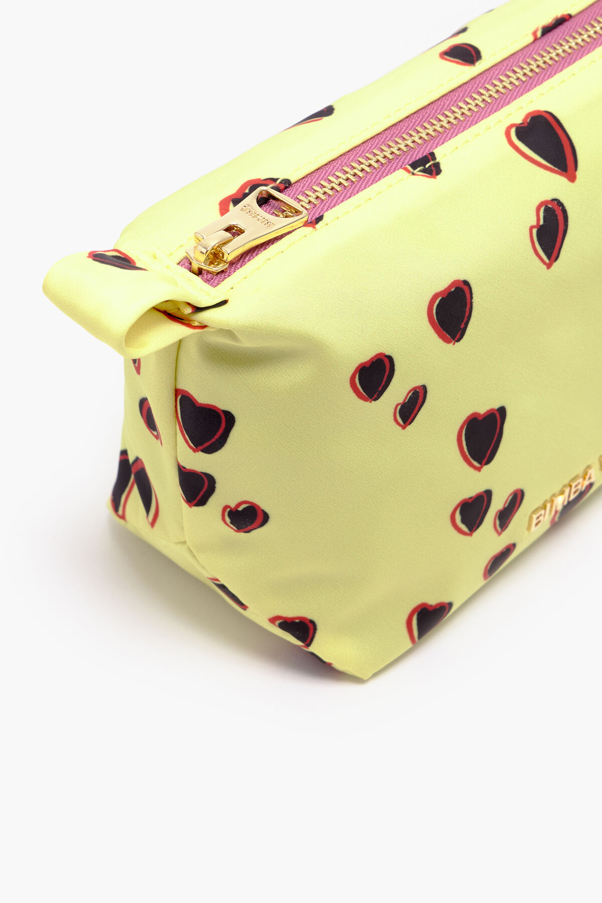 Neceser trapecio S print Small Hearts amarillo