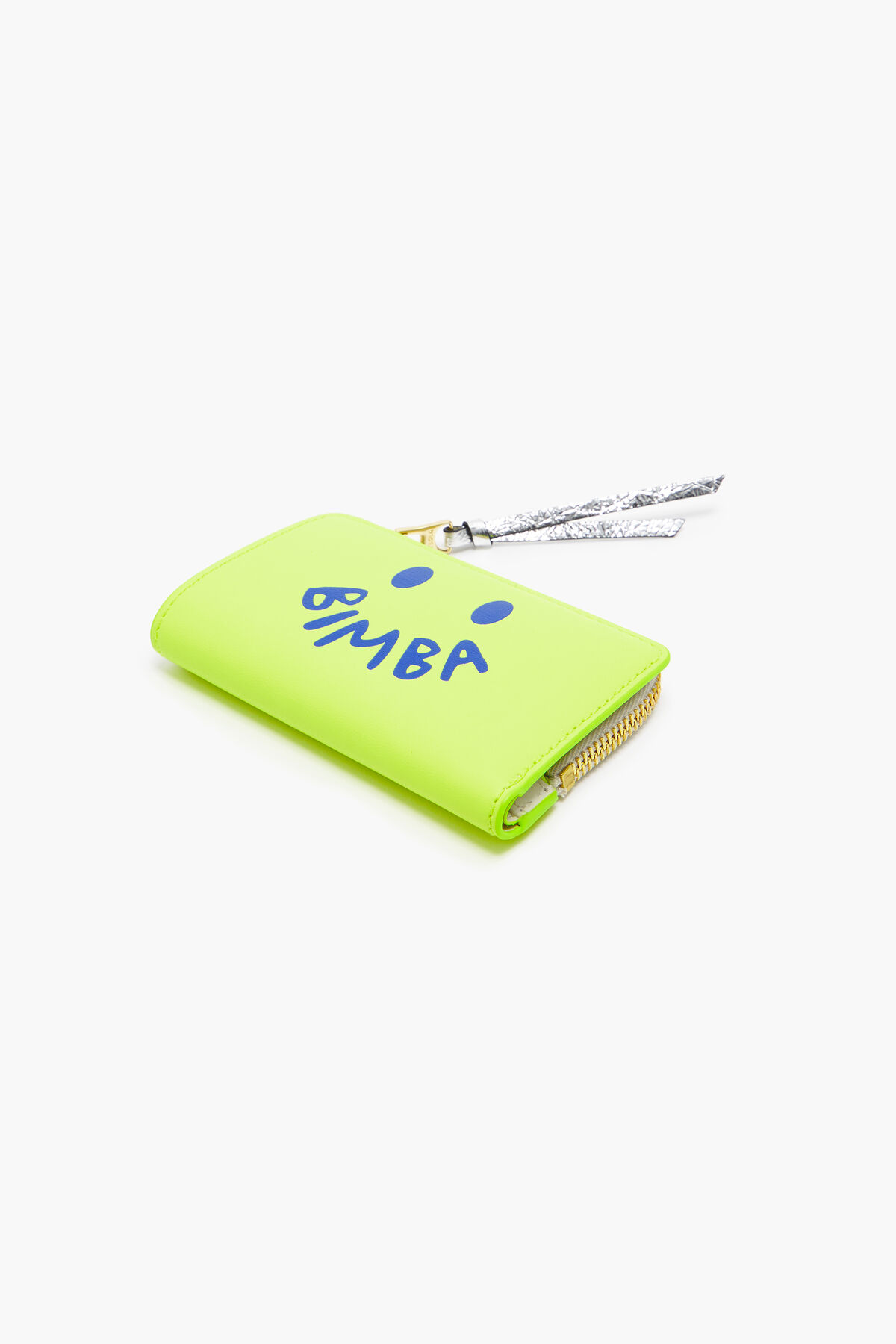 Cartera rectangular piel amarillo neón