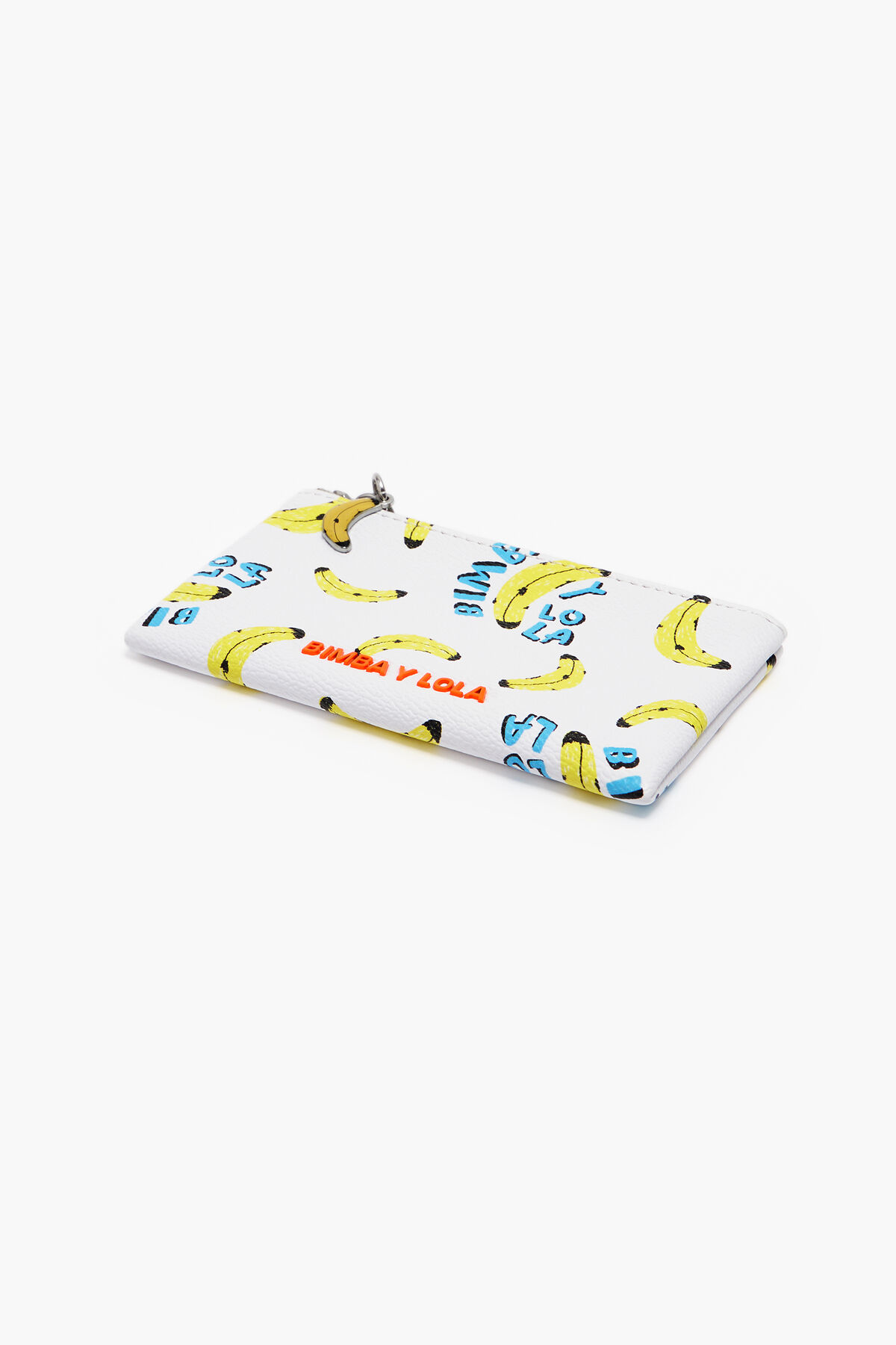 Monedero rectangular textura print bananas blanco