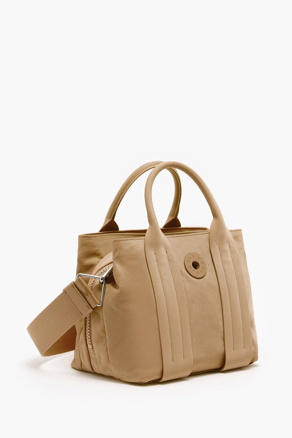 Bolso tote S nylon tostado