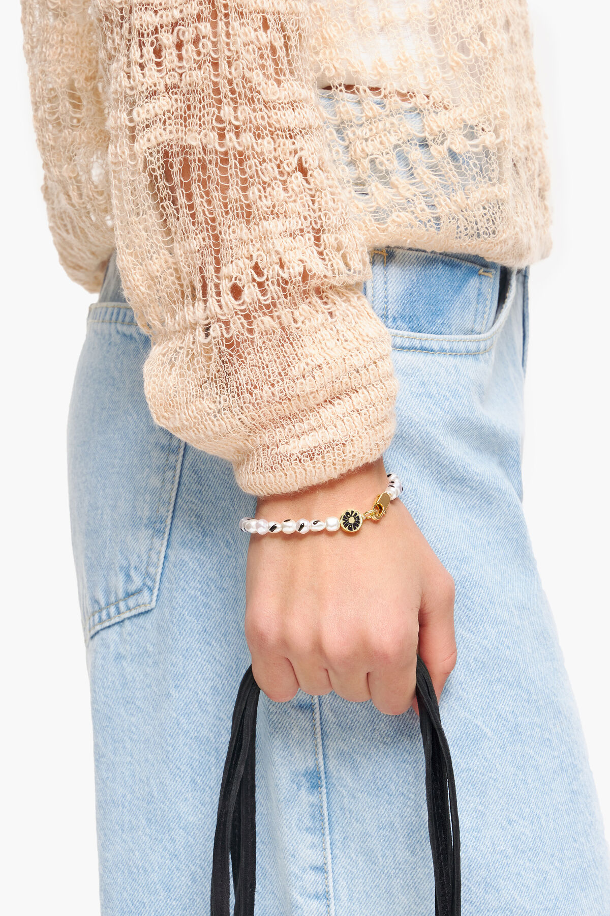 Pulsera perlas negra