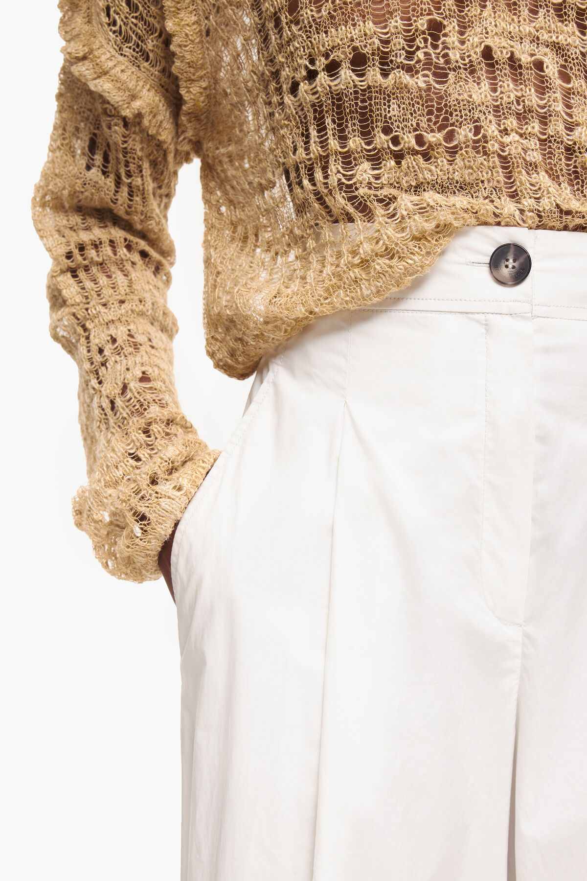 Pantalón popelín gris claro