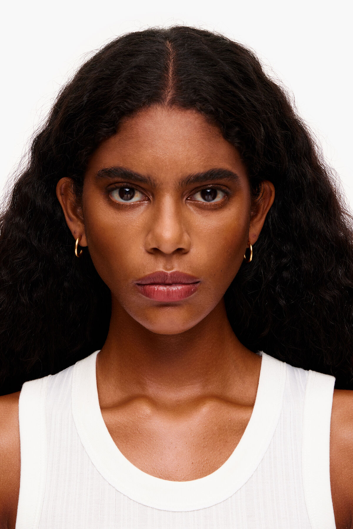 Pendientes aro dorado mate