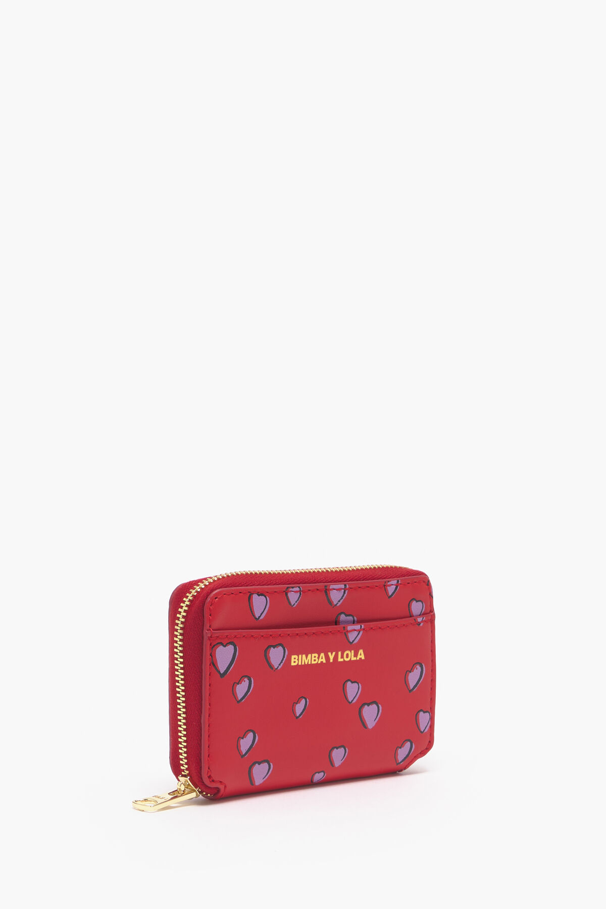 Cartera rectangular piel print Small Hearts roja