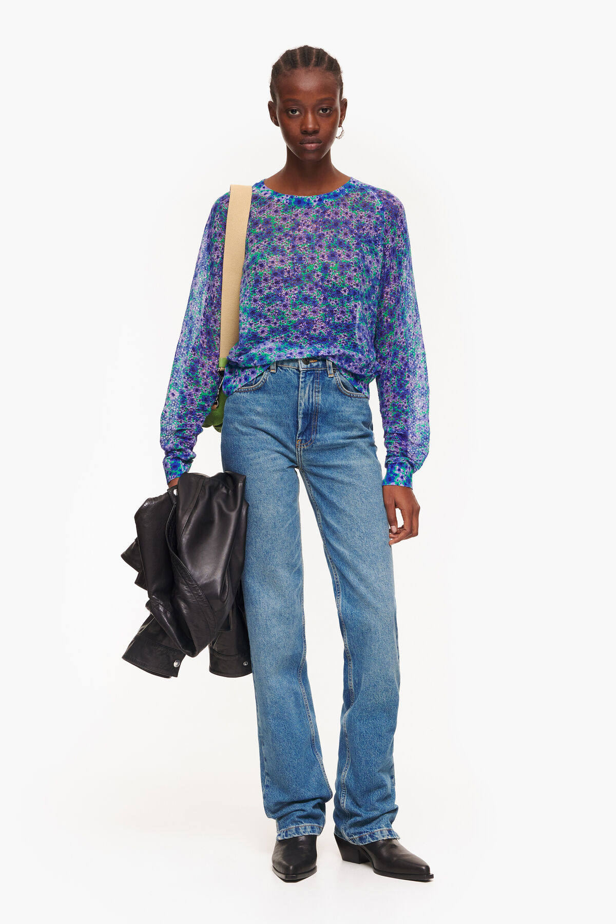 Jersey lino print Flowers Full