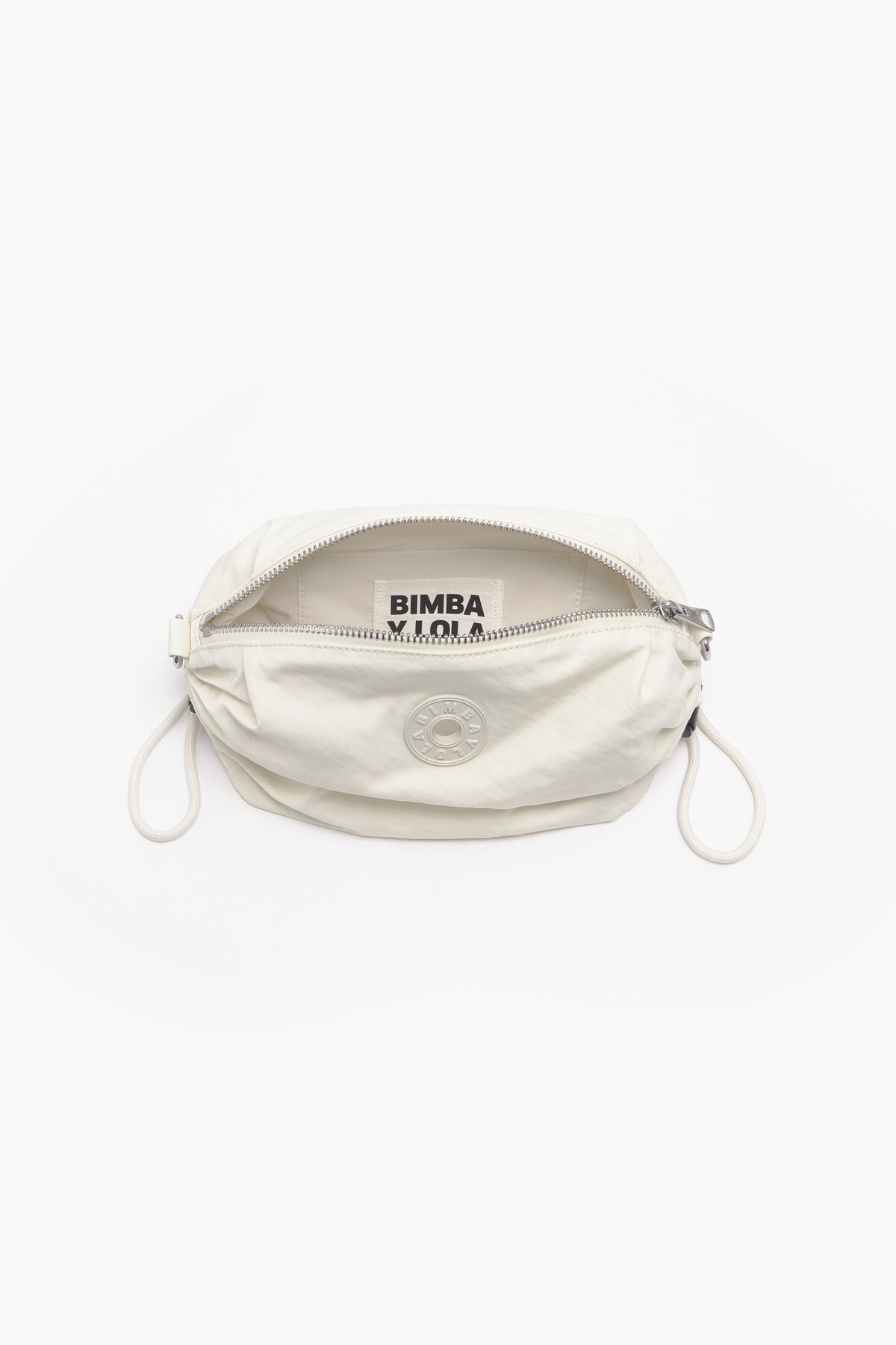 Bolso bandolera M nylon frunces piedra