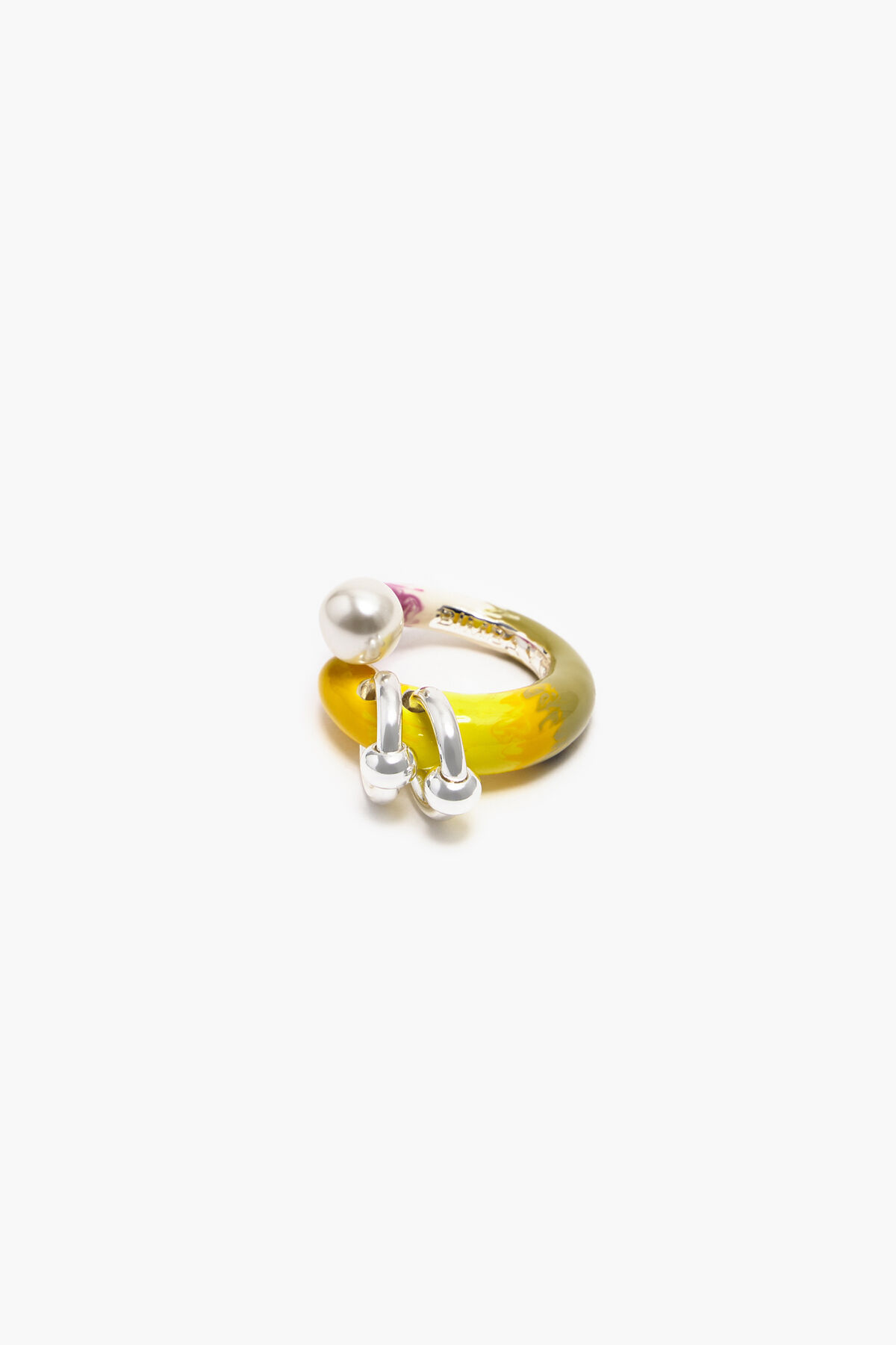 Anillo perla esmaltes multicolores