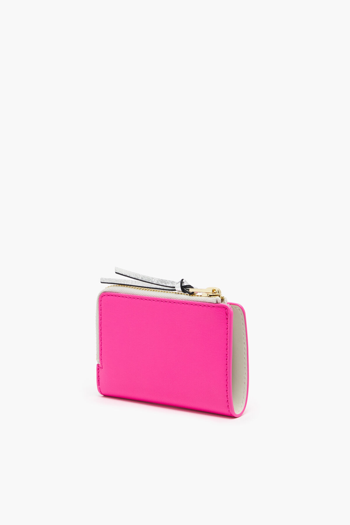Cartera rectangular piel rosa neón