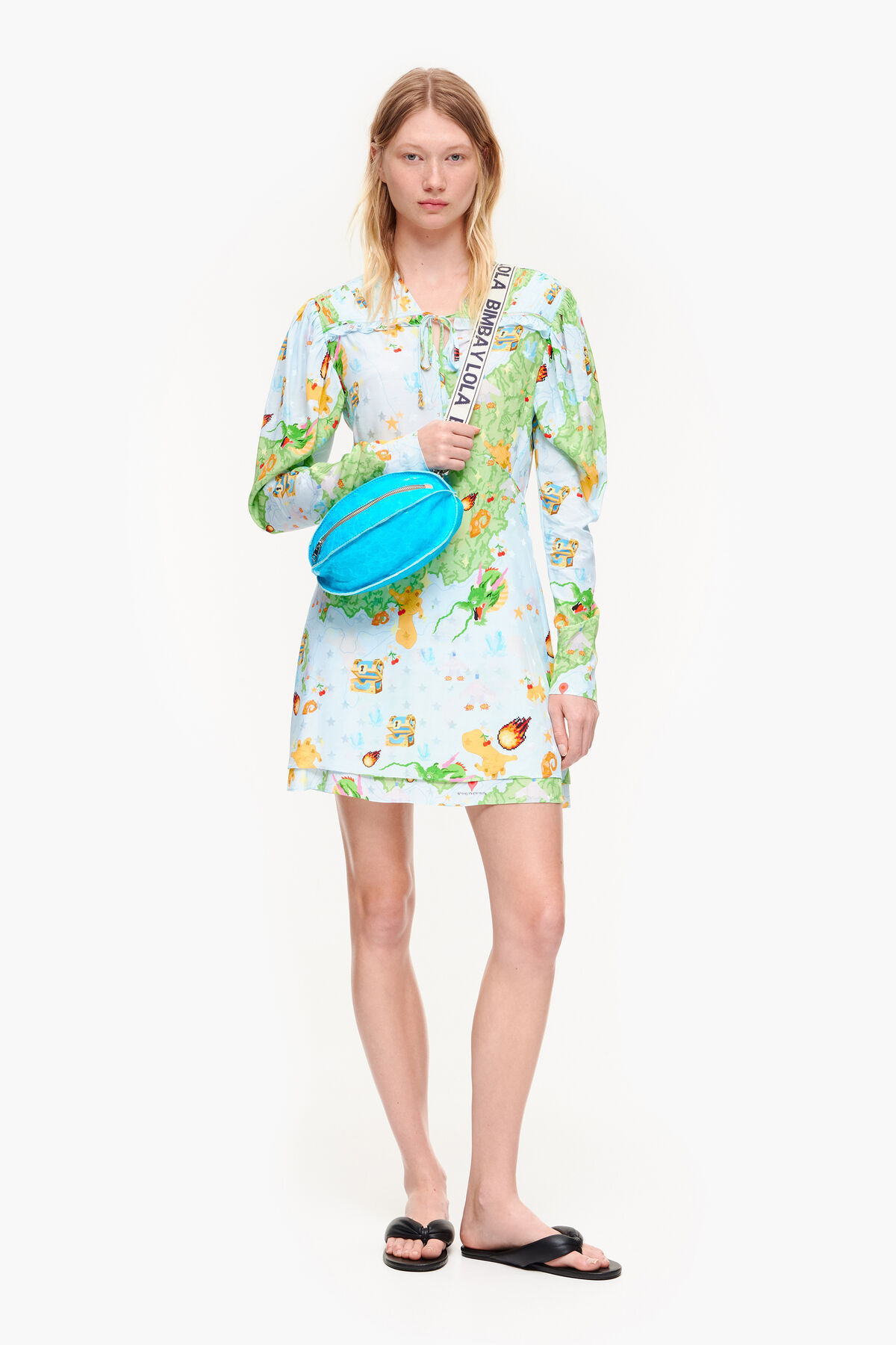 Vestido corto fluido jacquard print Vigo Game