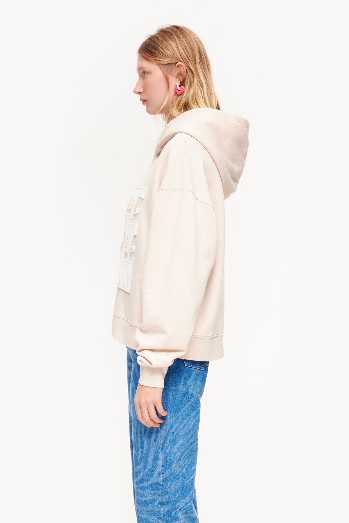 Sudadera algodón marfil