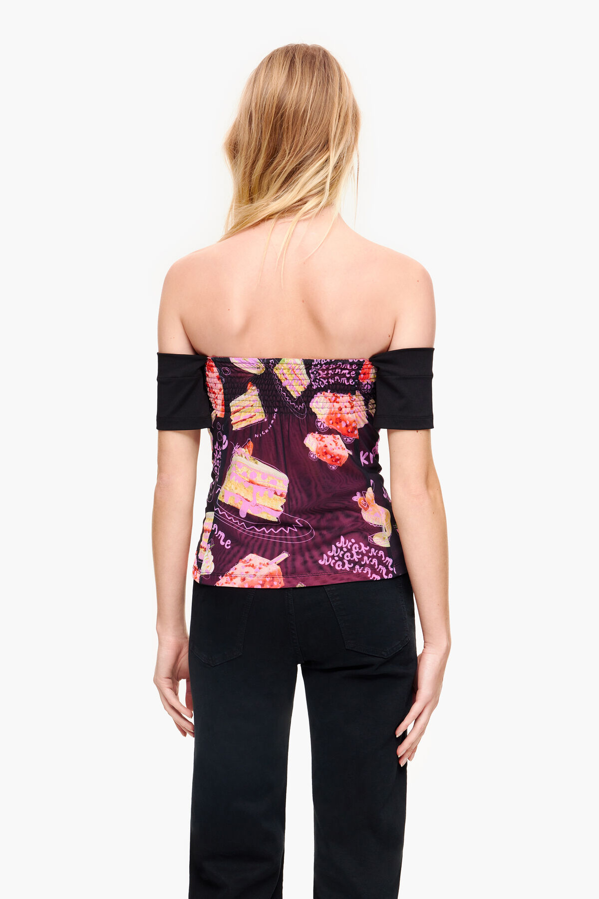 Top print Nickname Photo negro