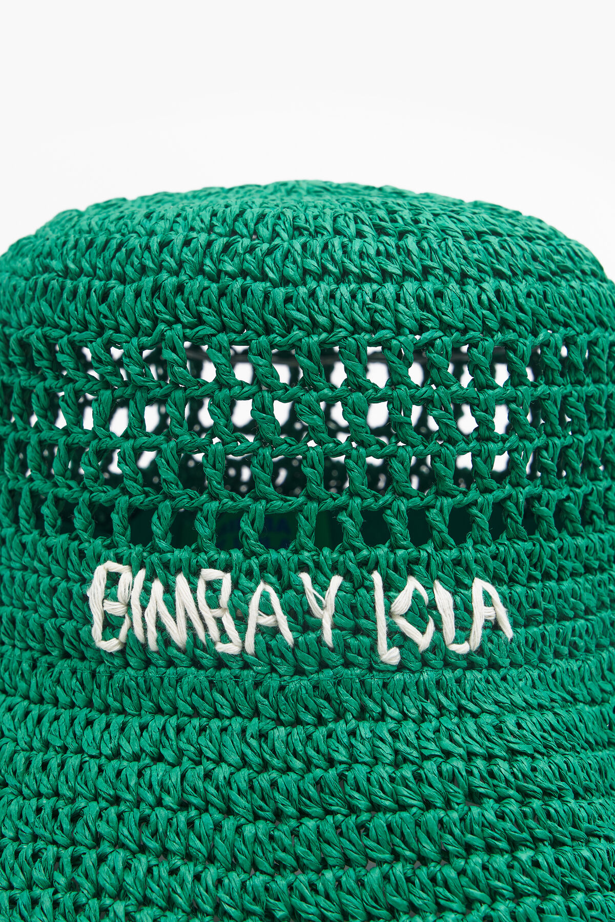 Gorro bucket rafia verde