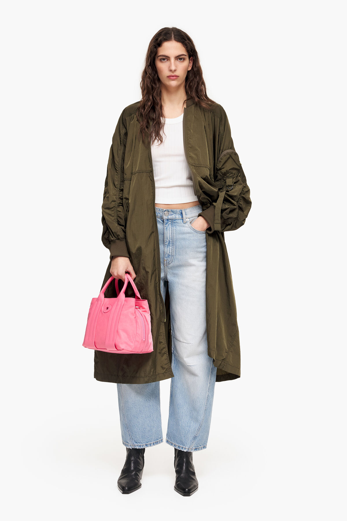 Bolso tote S nylon rosa